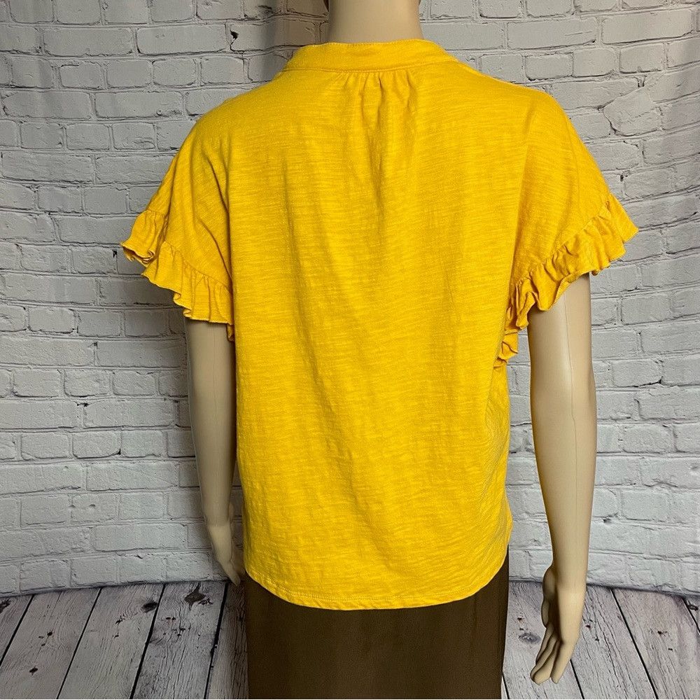 Other NWT New Velvet Heart Verdine V-Neck Ruffle Sleeve Yellow Te Size M / US 6-8 / IT 42-44 - 5 Thumbnail
