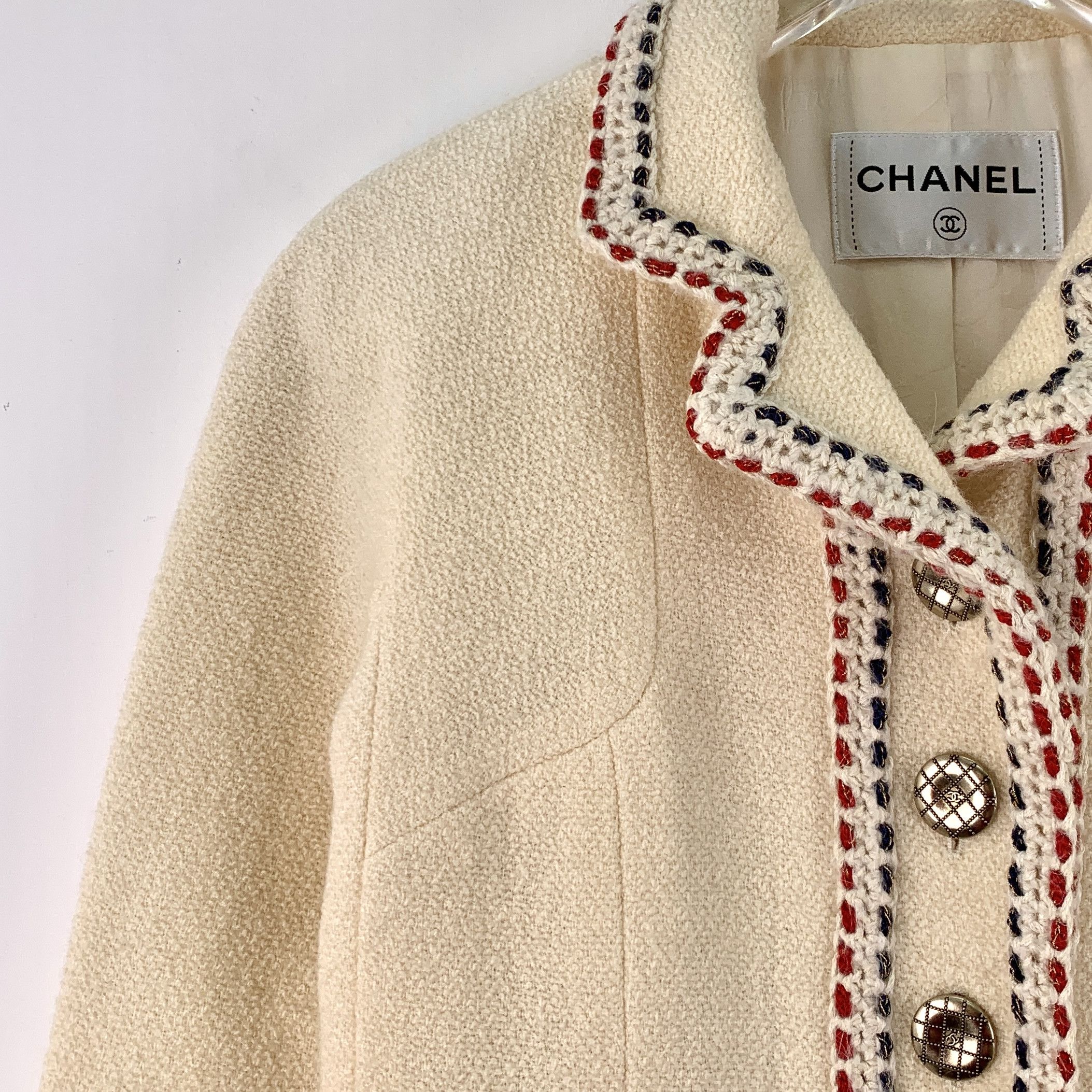 Chanel Chanel Hamburg Wool Coat Beige (34) Size XS / US 0-2 / IT 36-38 - 3 Thumbnail