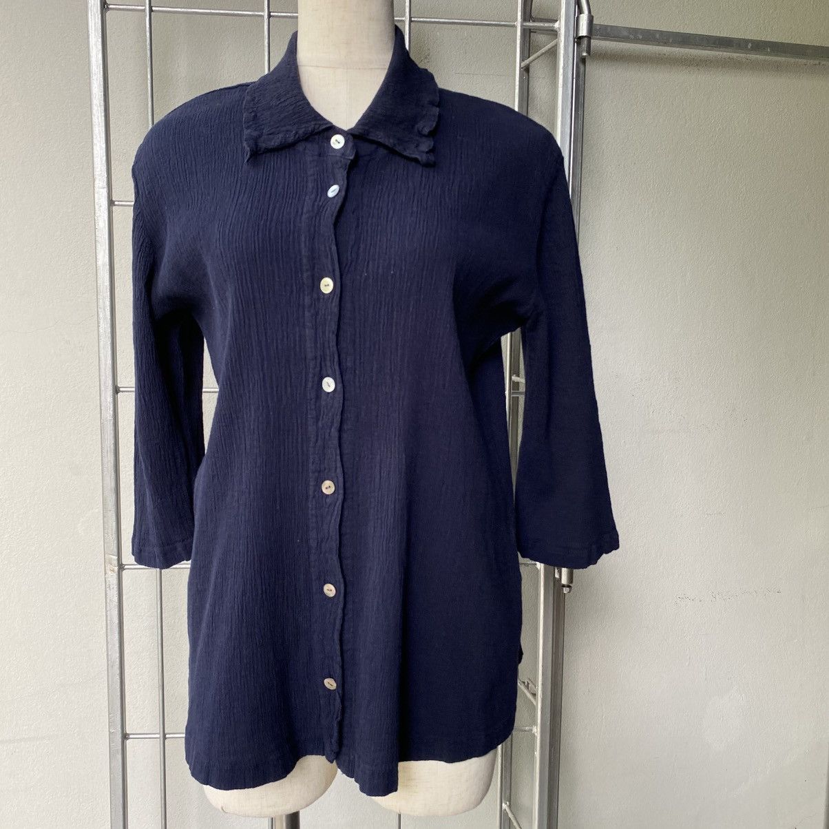 Tsumori Chisato Tsumori chisato Dark Blue Stretch Button-Up Shirt Size XS / US 0-2 / IT 36-38 - 13 Thumbnail