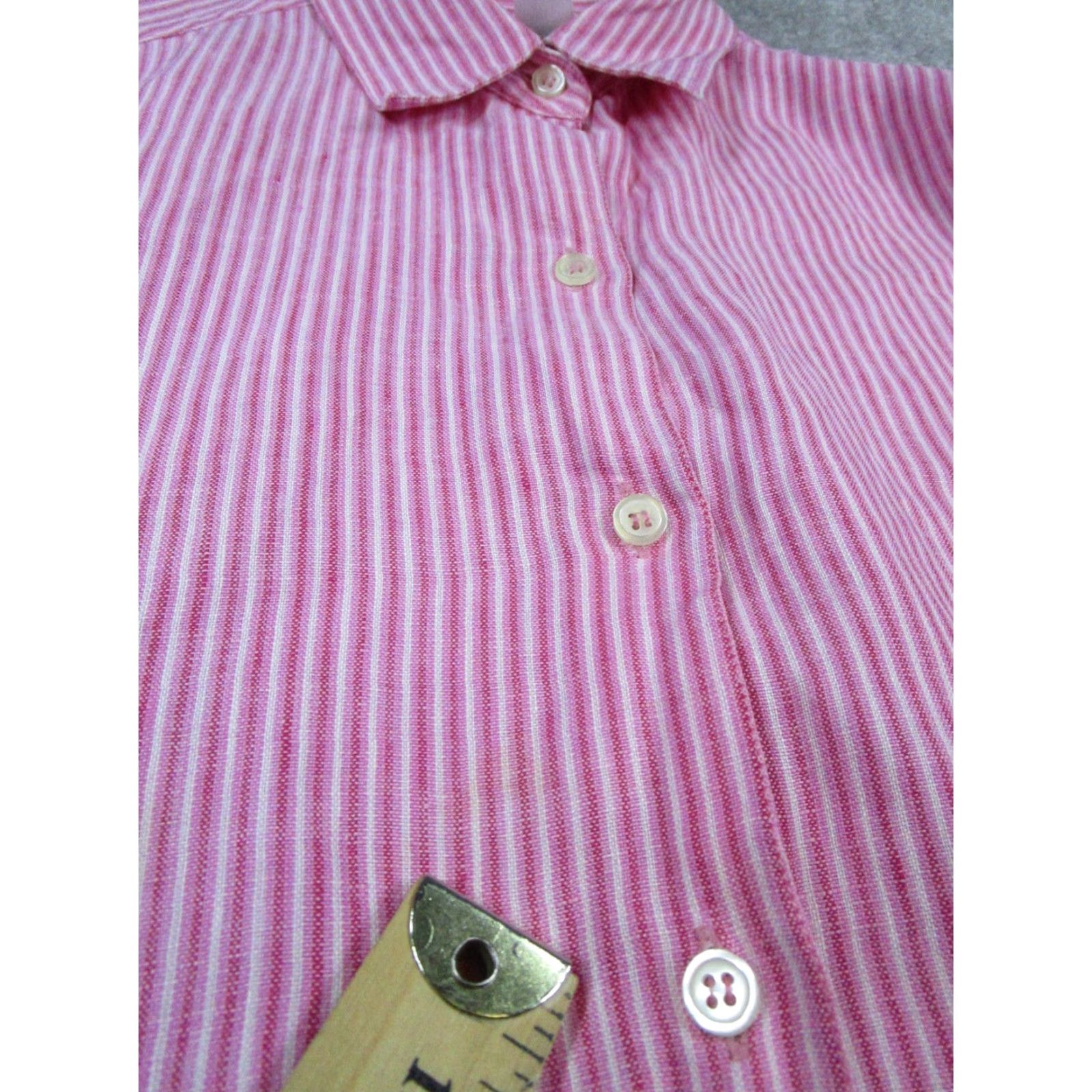Liz Claiborne Liz Claiborne Shirt Womens Medium Multicolor Linen Button-Up Size M / US 6-8 / IT 42-44 - 5 Thumbnail