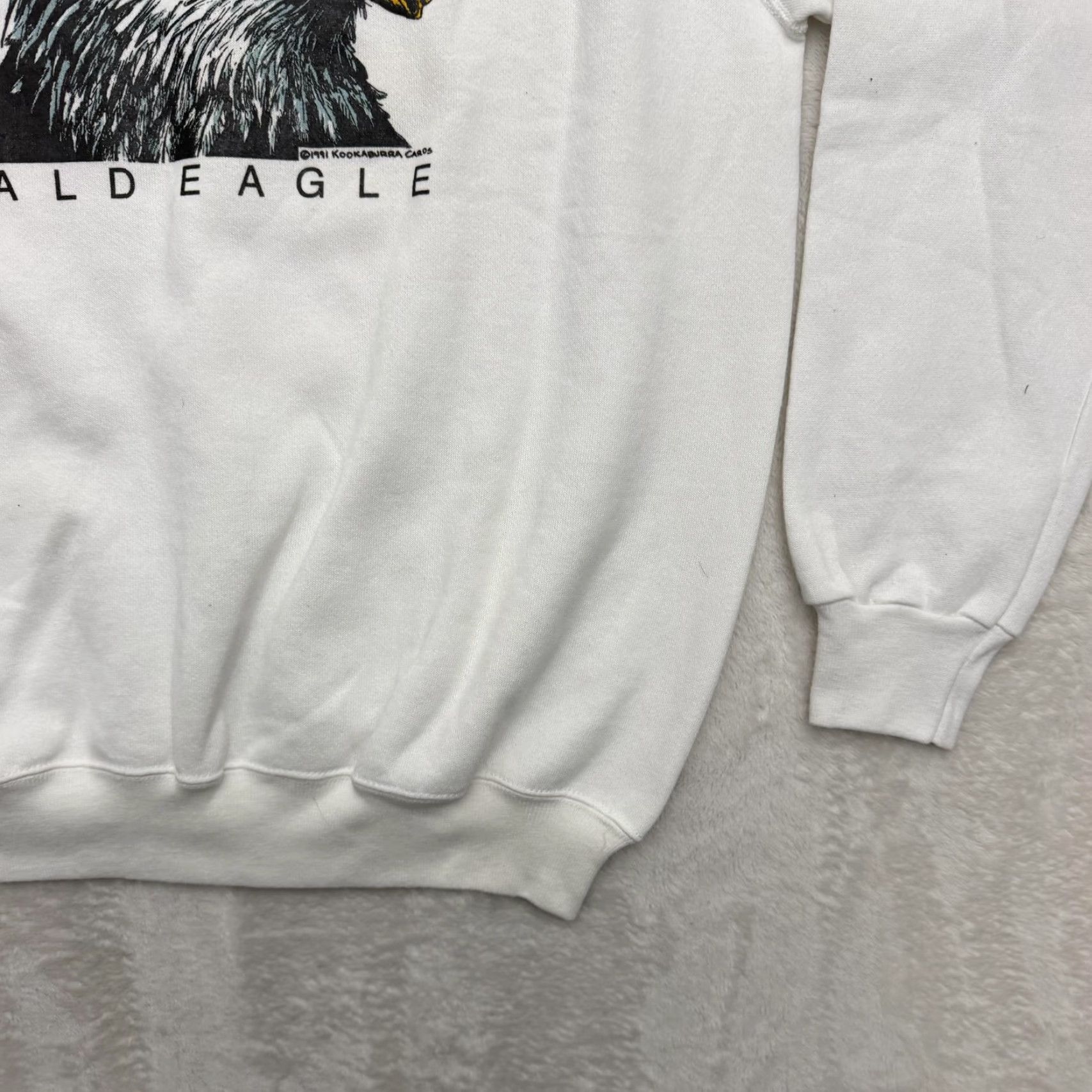 Hanes VINTAGE Hanes Conservancy Bald Eagle Sweatshirt Mens XL White Graphic 1991 USA Size US XL / EU 56 / 4 - 6 Thumbnail