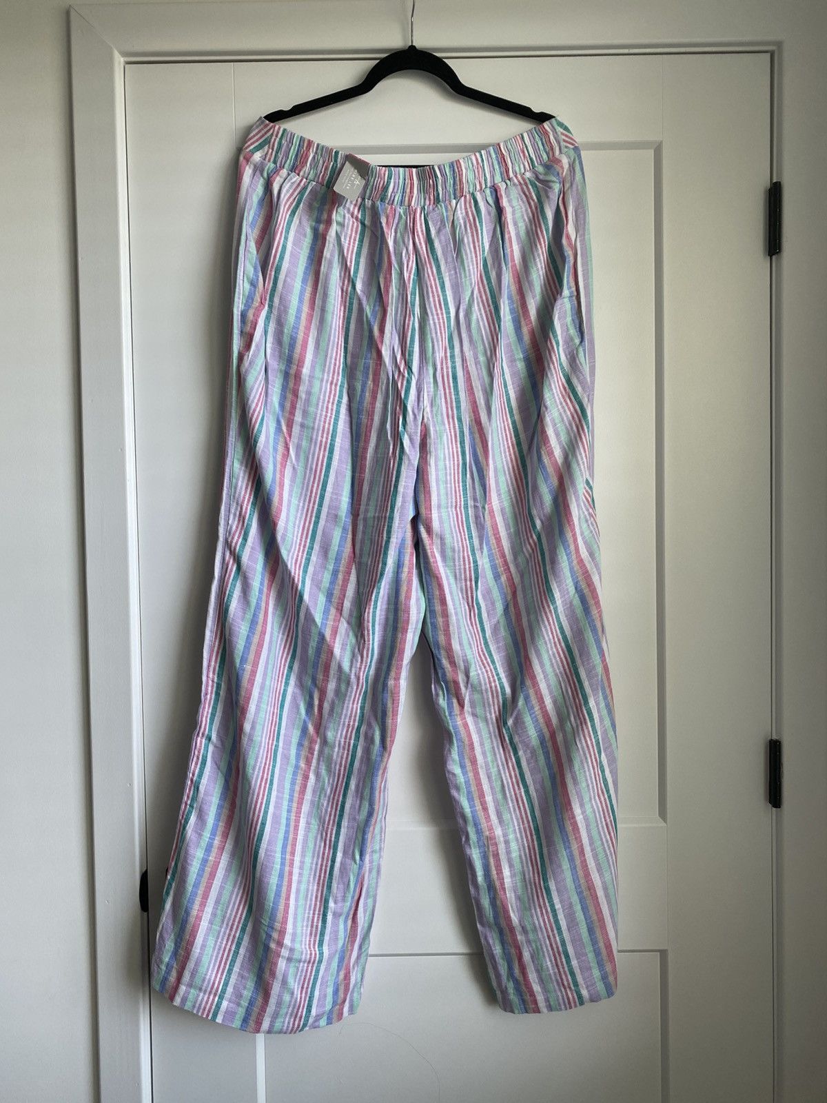 Other Ashley Stewart Wide Leg High Flowy Stripped Linen Pants NWT Size 38" / US 16 / IT 52 - 7 Thumbnail
