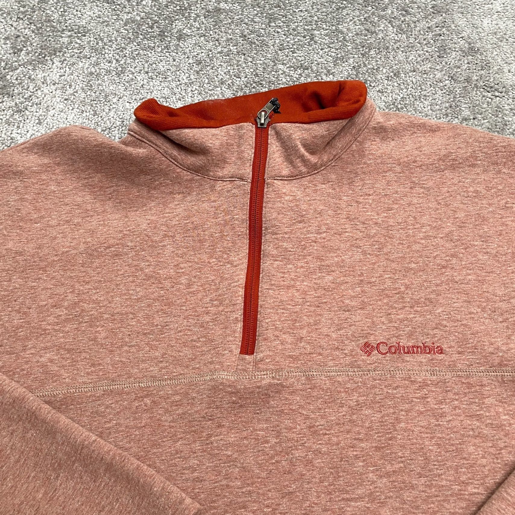 Vintage Columbia Sweatshirt Mens 2XL Orange 1/4 Zip Pullover Fleece Logo Zip Breathing Lightweight Classic Outdoor Hiking Walking Shirt Size US XXL / EU 58 / 5 - 3 Thumbnail