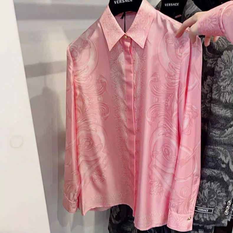 Versace Versace Mulberry silk medusa flower shirt Size L / US 10 / IT 46 - 3 Thumbnail