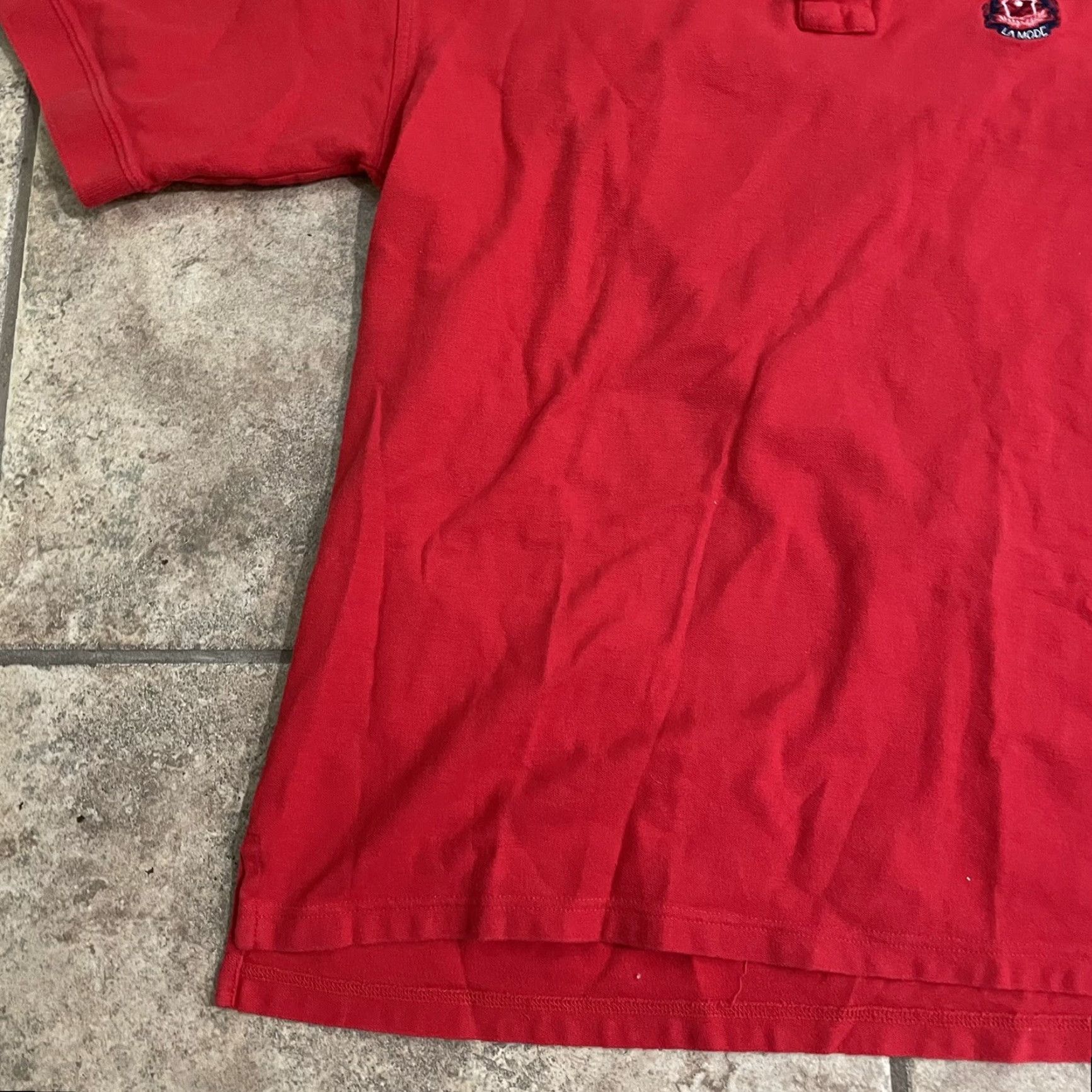 Vintage VTG La Mode Polo Shirt Mens XL Red USA 100% Cotton Golf Shirt Size US XL / EU 56 / 4 - 3 Thumbnail