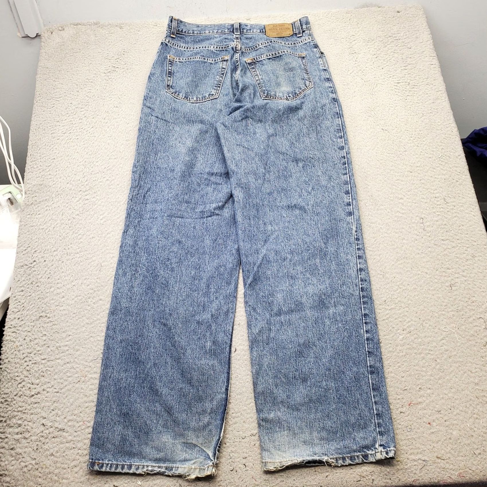 Old Navy Old Navy Mens Jeans 31 Wide Leg Blue Denim High Rise Streetwear Jeans Size US 31 - 2 Thumbnail