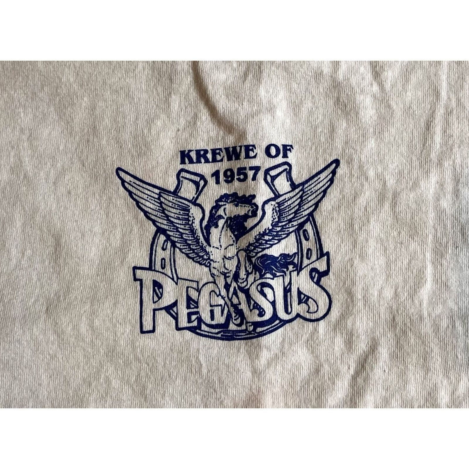 Gildan VINTAGE Krewe Of Pegasus New Orleans Mardi Gras 2005 Shirt Men’s Large White Size US L / EU 52-54 / 3 - 4 Thumbnail