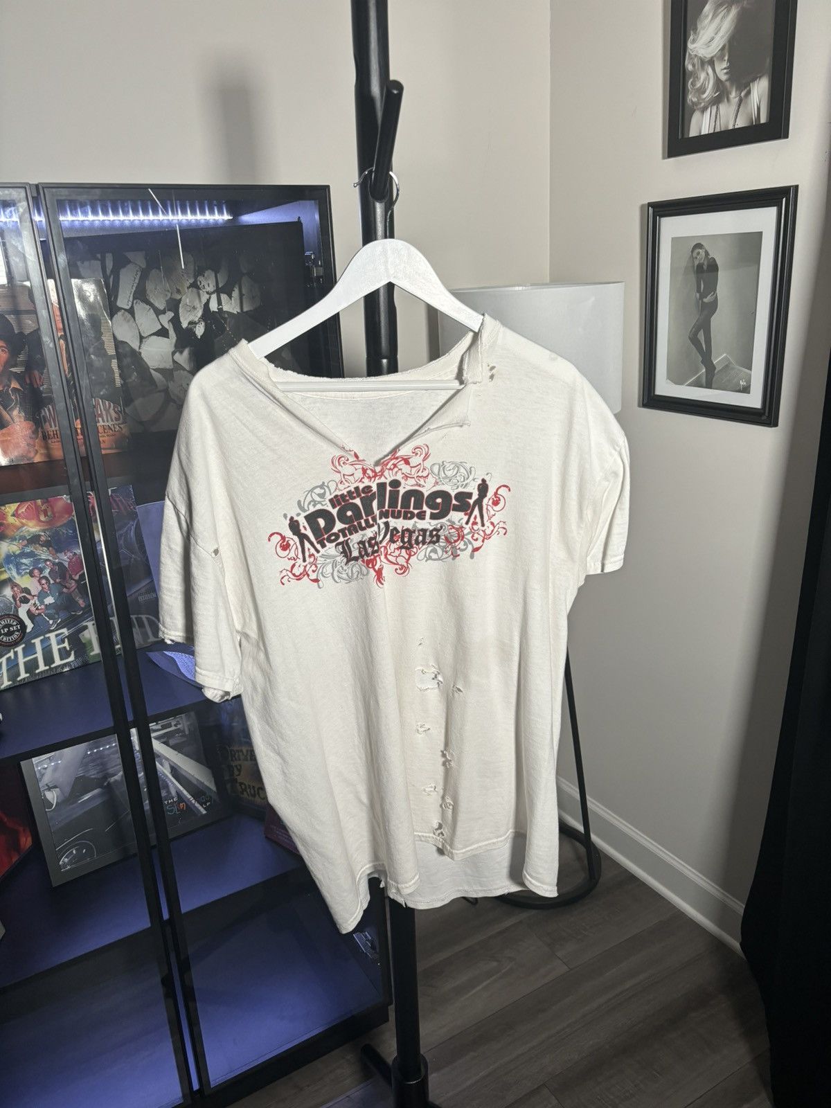 image of Unsound Rags x Vintage Thrashed Xxx Strip Club Tee in White, Men's (Size XL)