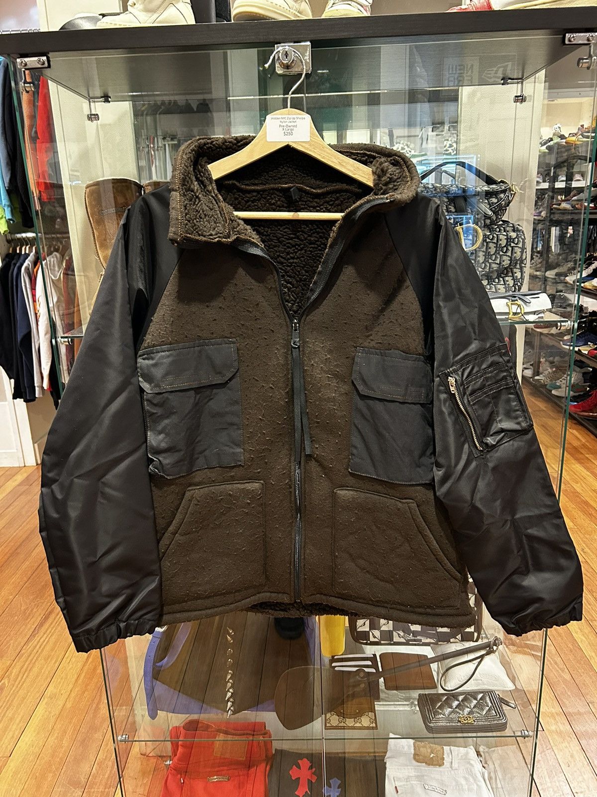 HIDDEN Hidden NY Zip Up Sherpa Nylon Jacket Size US XL / EU 56 / 4 - 1 Thumbnail
