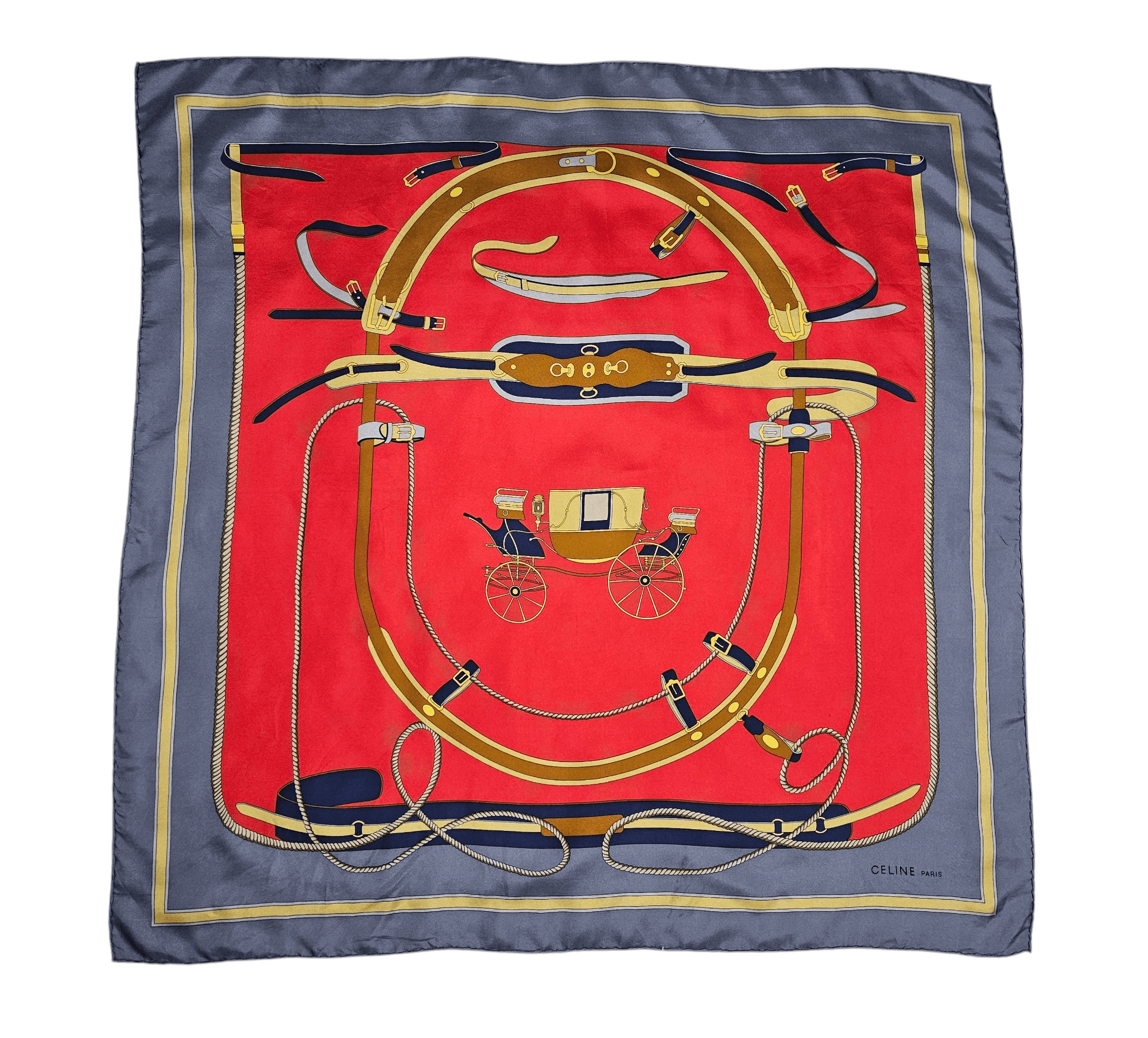 Celine Celine Paris Carriage Silk Scarf Size ONE SIZE - 1 Thumbnail
