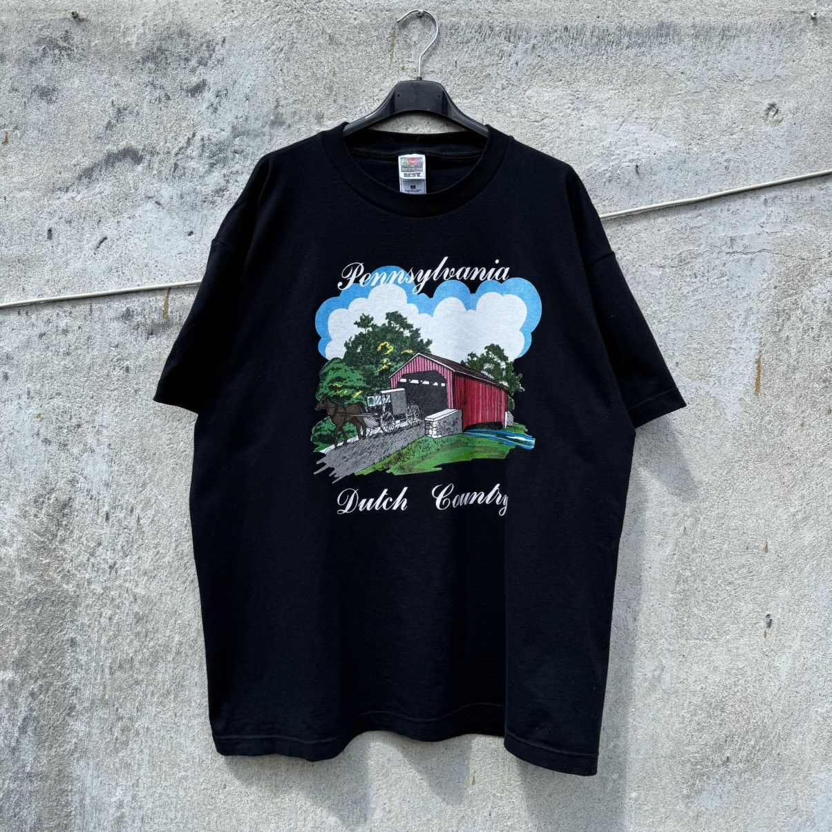 Fruit Of The Loom 90s Vintage Pennsylvania Dutch Country Cottage Tee Cute FOTL Size US XL / EU 56 / 4 - 7 Thumbnail