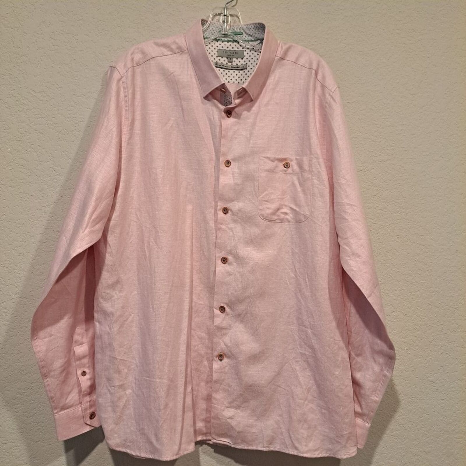 Ted Baker Ted Baker London linen cotton blend pale pink shirt size 6 Size M / US 6-8 / IT 42-44 - 4 Thumbnail