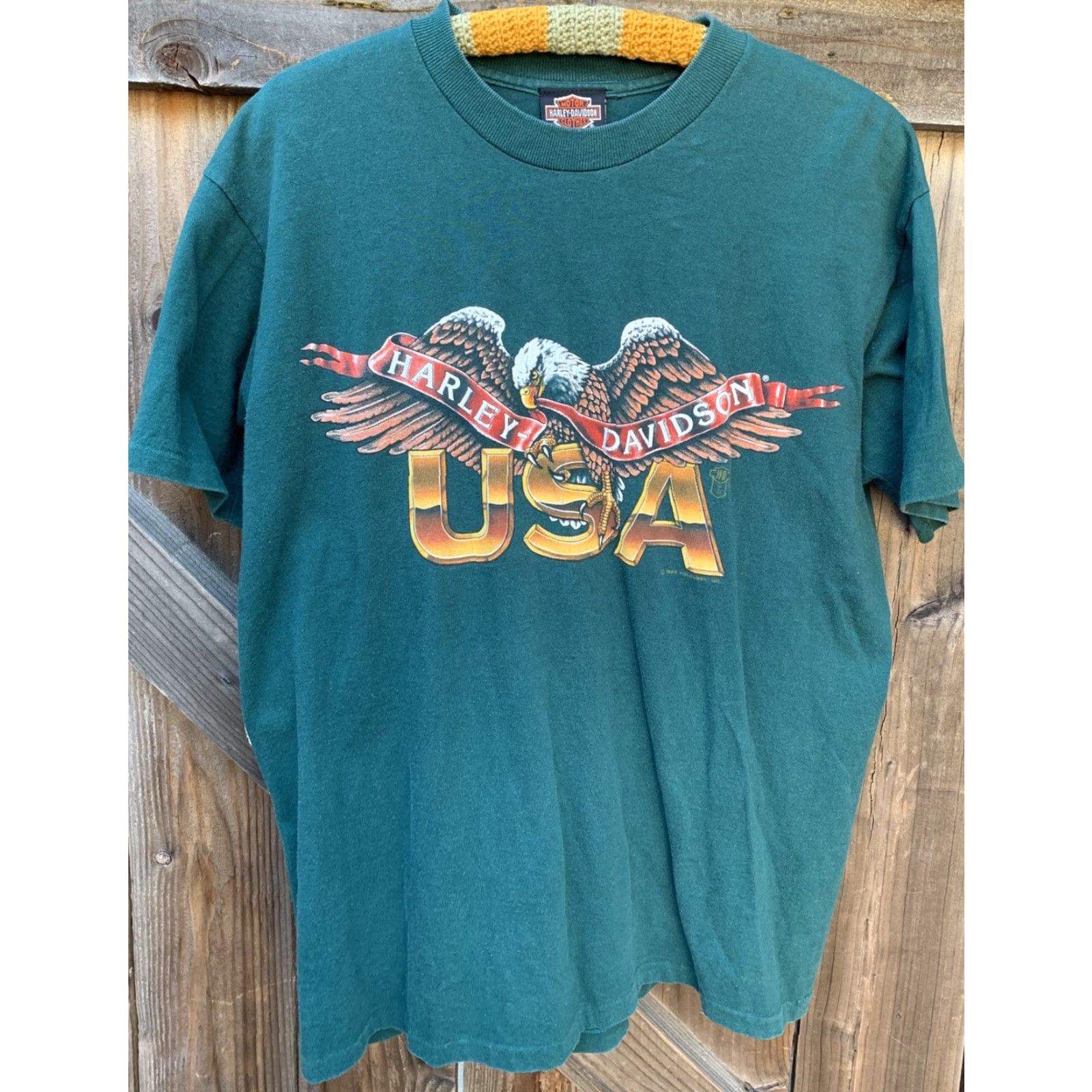 Harley Davidson VINTAGE Harley-Davidson USA Eagle T-Shirt Men Size M Green 1989 Single Stitch Graphic Tee Size US M / EU 48-50 / 2 - 5 Thumbnail