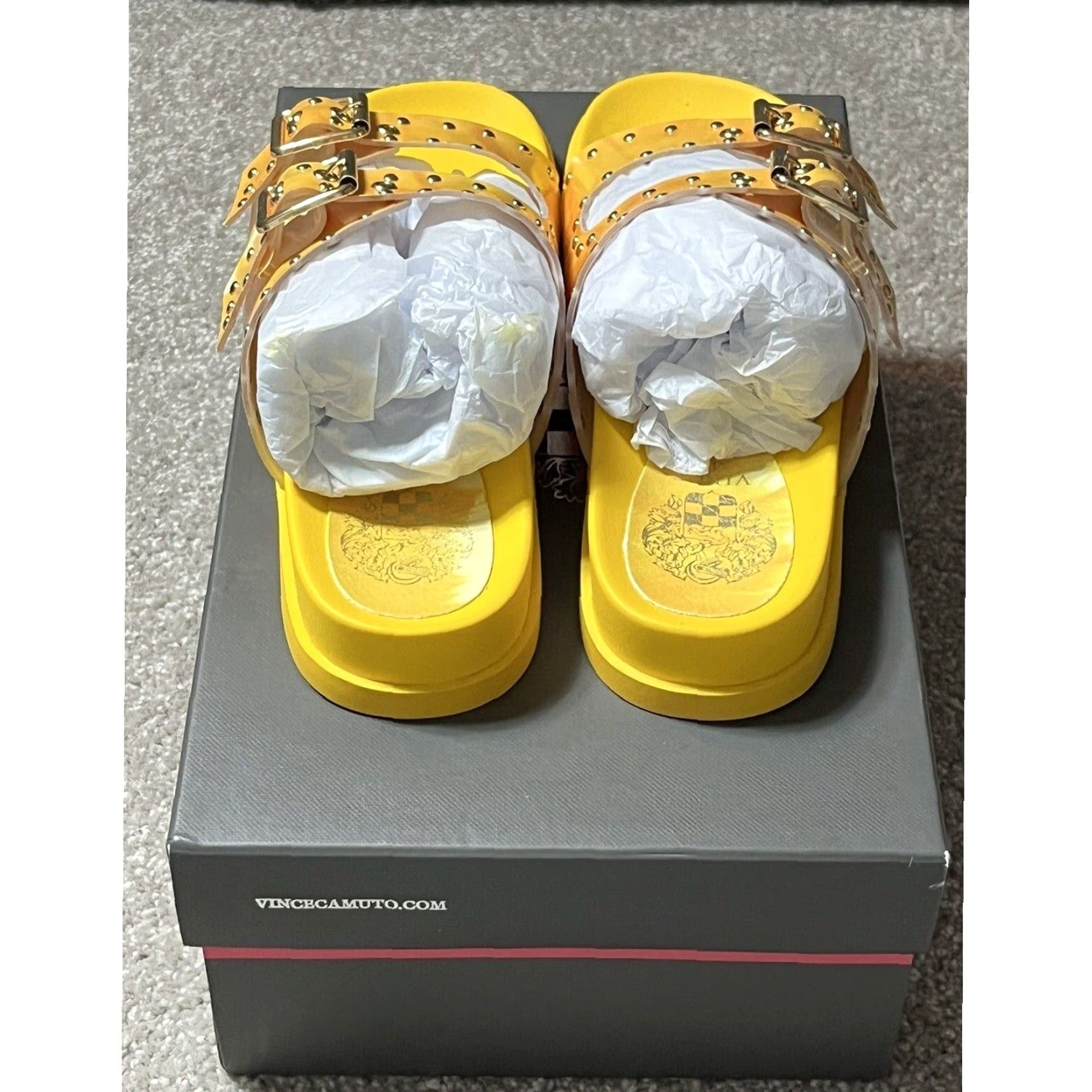 Vince Camuto Vince Camuto Platform Slide Sandals Sz 6 Tie Dye Studded Edgy Y2K Womens Slide Shoe Yellow - Women - 6 - Tie Dye - Sandal Size US 6 / IT 36 - 5 Thumbnail