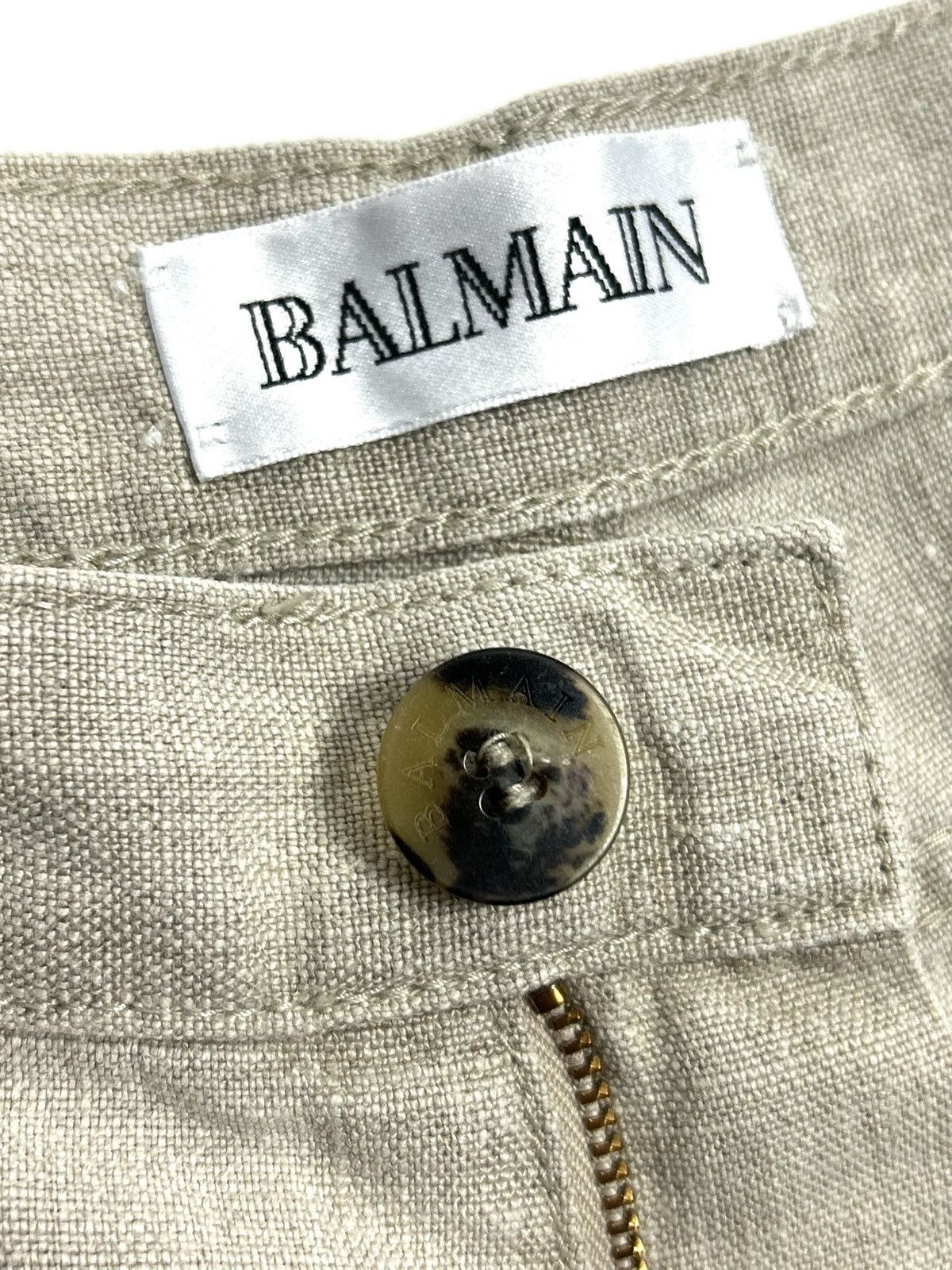 Balmain rare Balmain Vintage Heavy Linen Tailored Pants Beige 42 M Size US 32 / EU 48 - 15 Thumbnail
