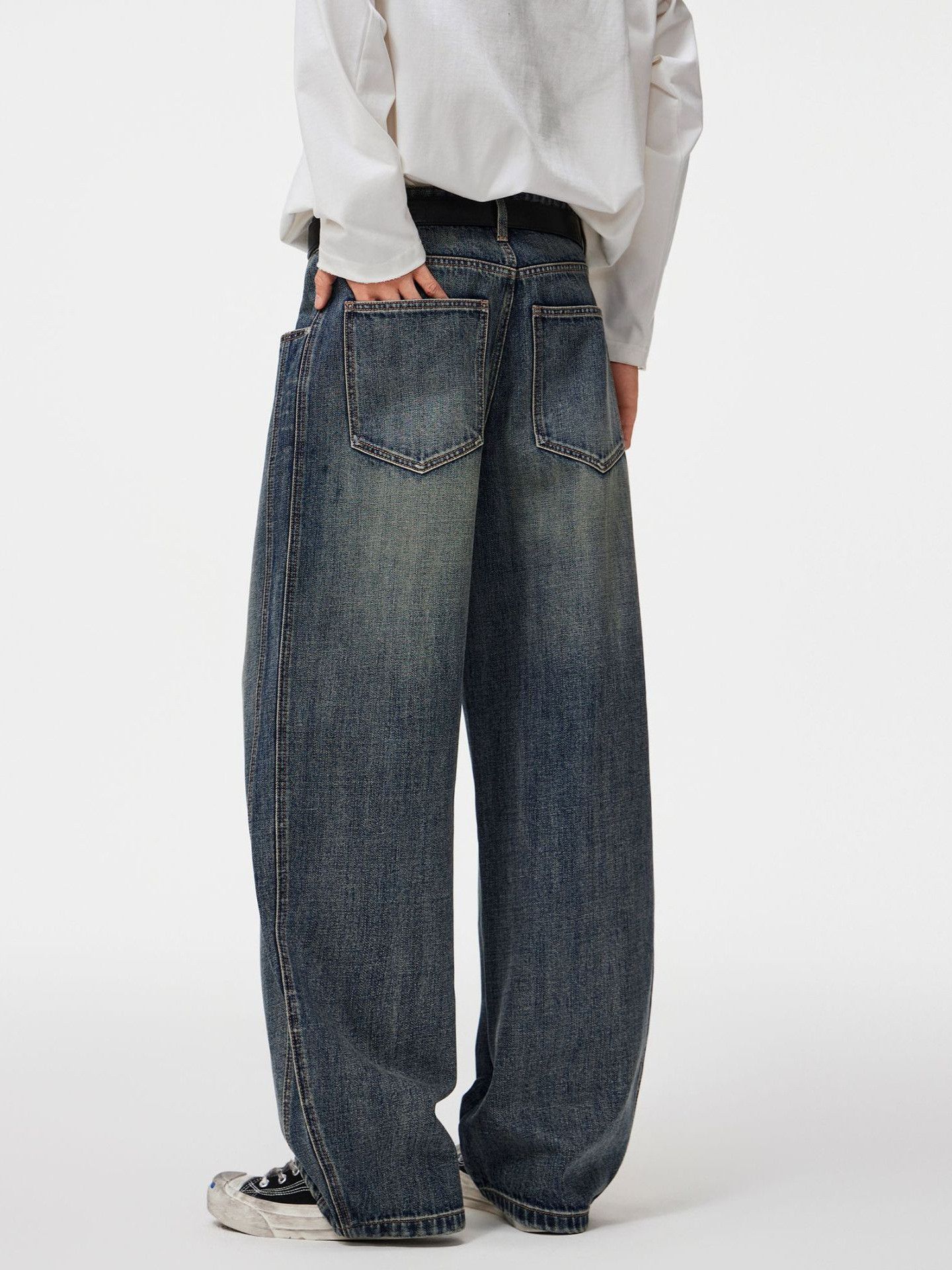 Japanese Brand American retro men's casual straight wide-leg loose jeans Size US 32 / EU 48 - 4 Thumbnail