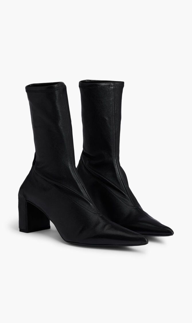 Jil Sander o1y1025 Leather Ankle Boots in Black Size US 5 / IT 35 - 2 Thumbnail