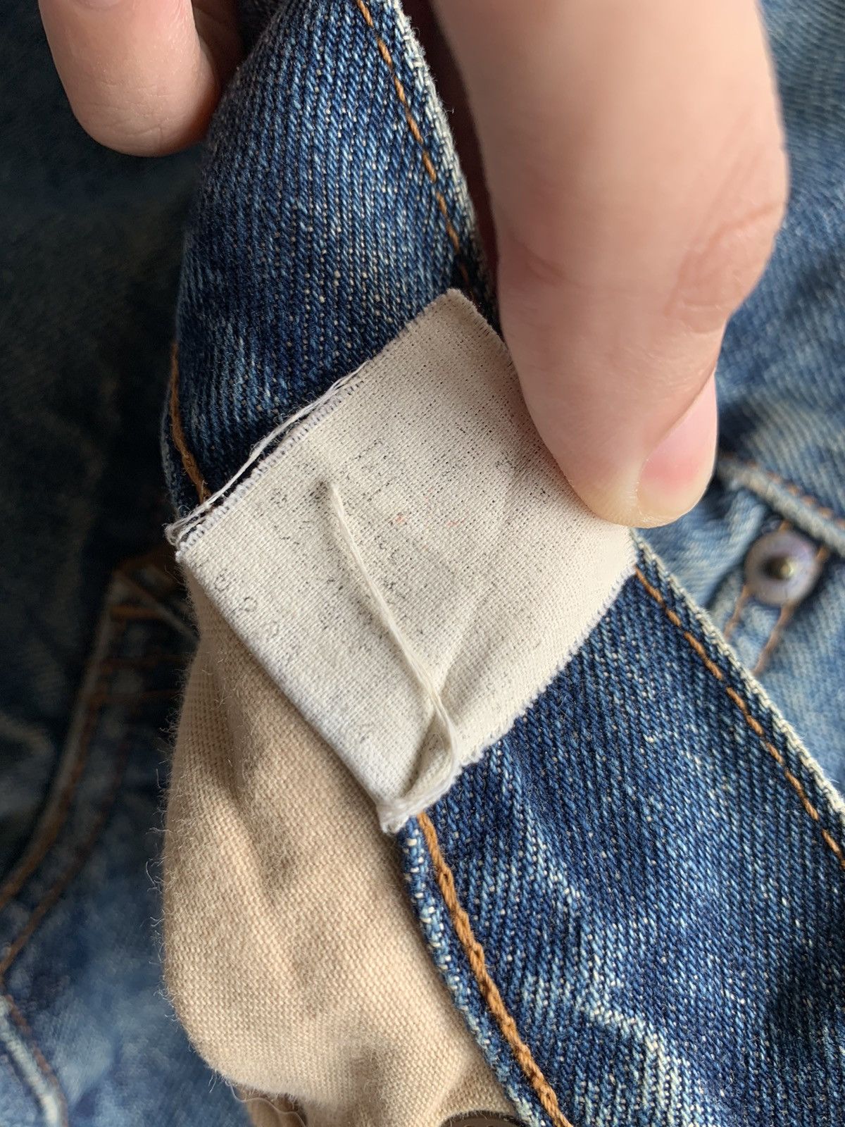 Levi's VINTAGE LEVIS BIG E SELVEDGE 502 XX DISTRESSED DENIM Size US 27 - 17 Thumbnail