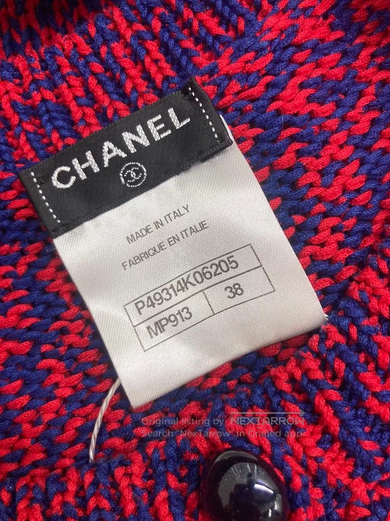 Chanel Chanel Red and blue mixed colour hollow knitted sweater Size XS / US 0-2 / IT 36-38 - 3 Thumbnail