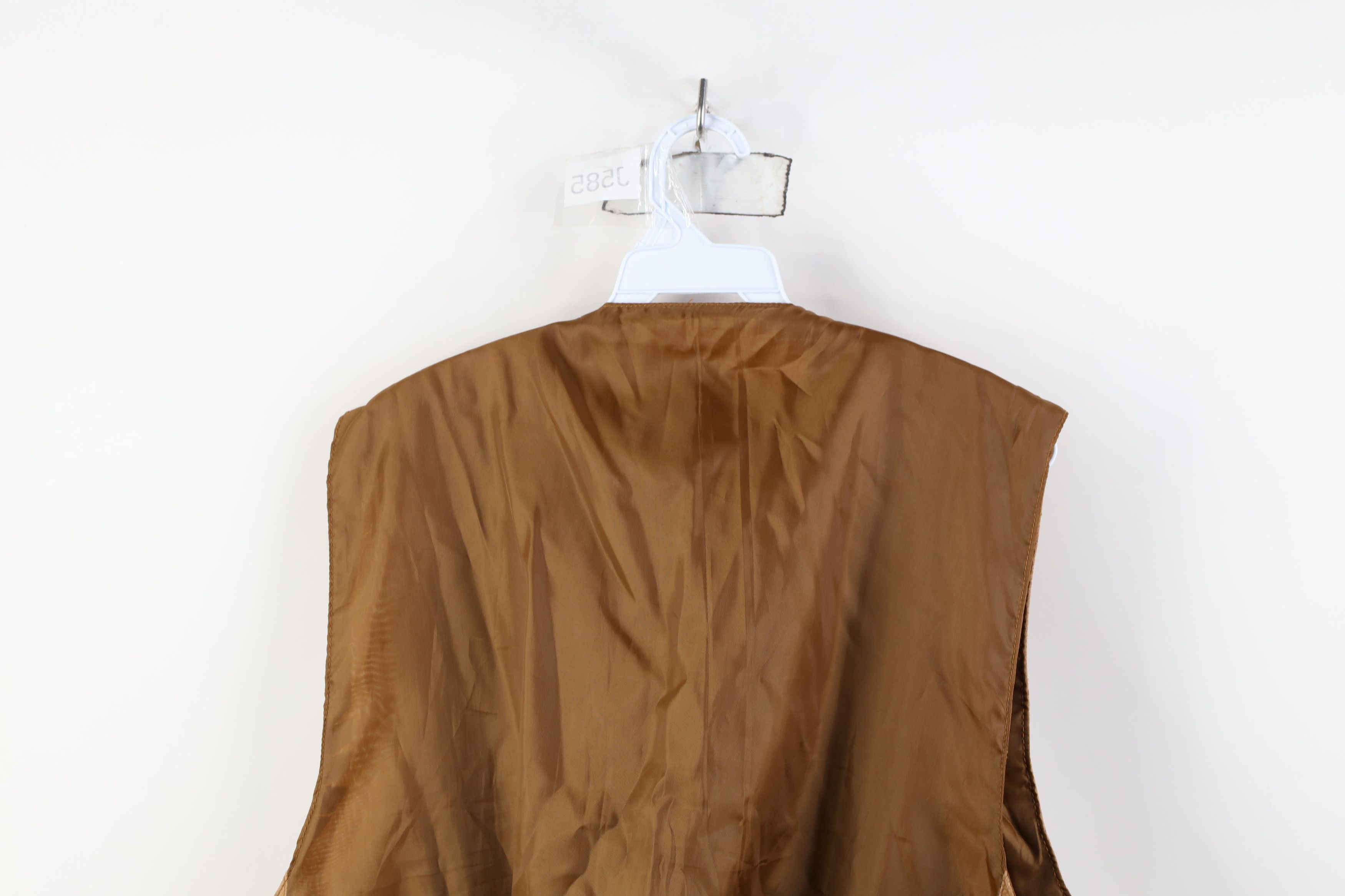 Vintage Vintage 90s Streetwear Back Suede Leather Vest Jacket Brown Size US XL / EU 56 / 4 - 13 Thumbnail