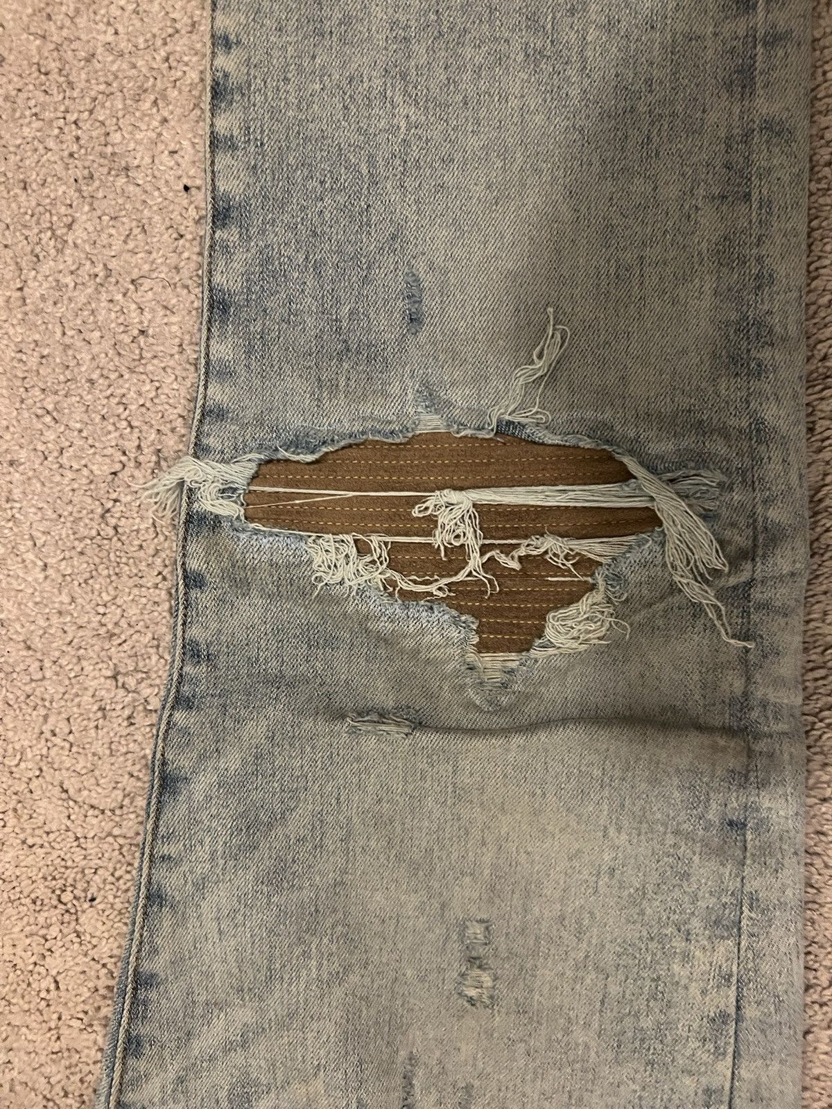 Amiri Amiri MX1 Suede Nude Size US 33 - 3 Thumbnail