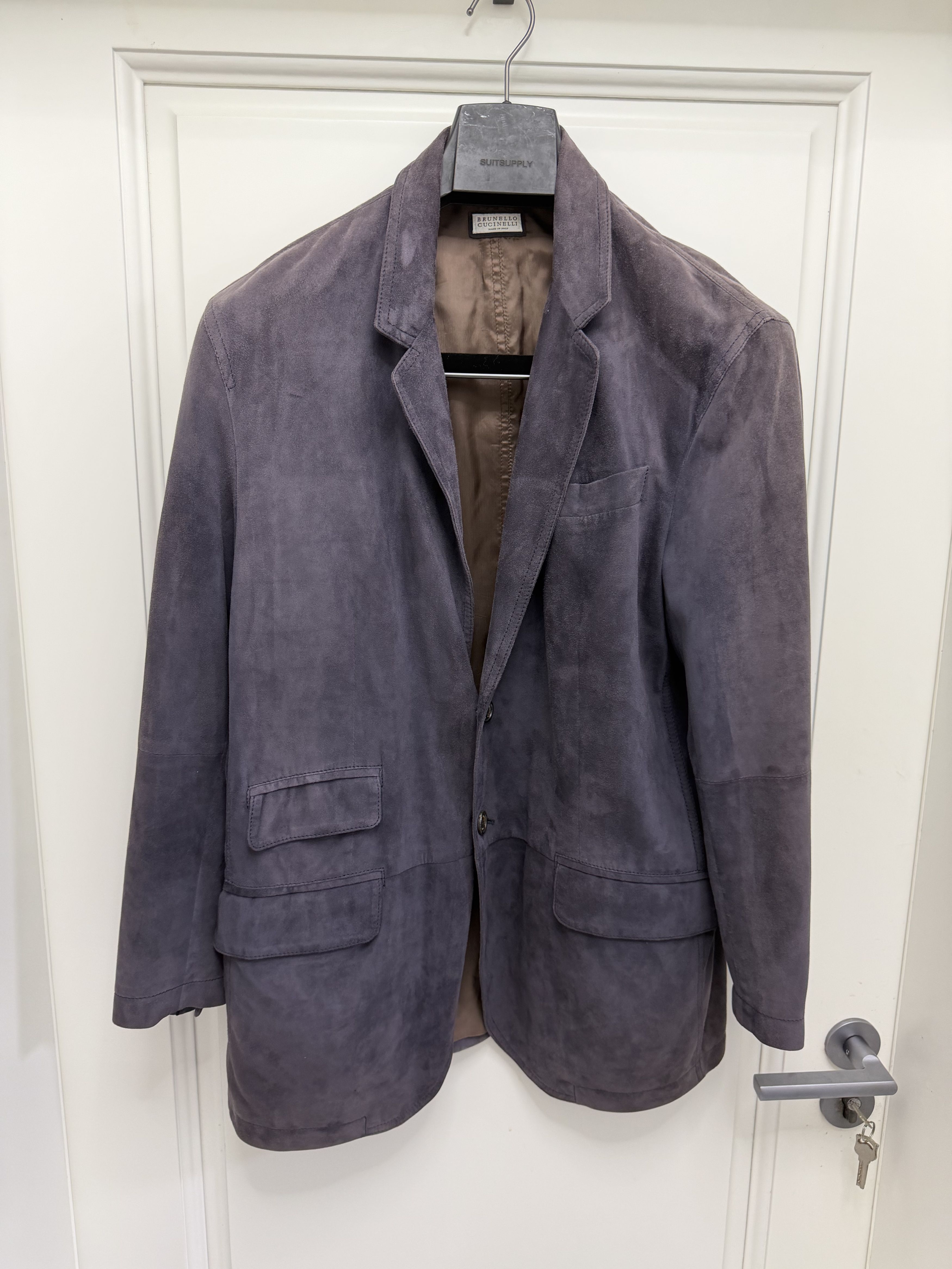Brunello Cucinelli suede leather blazer jacket for men