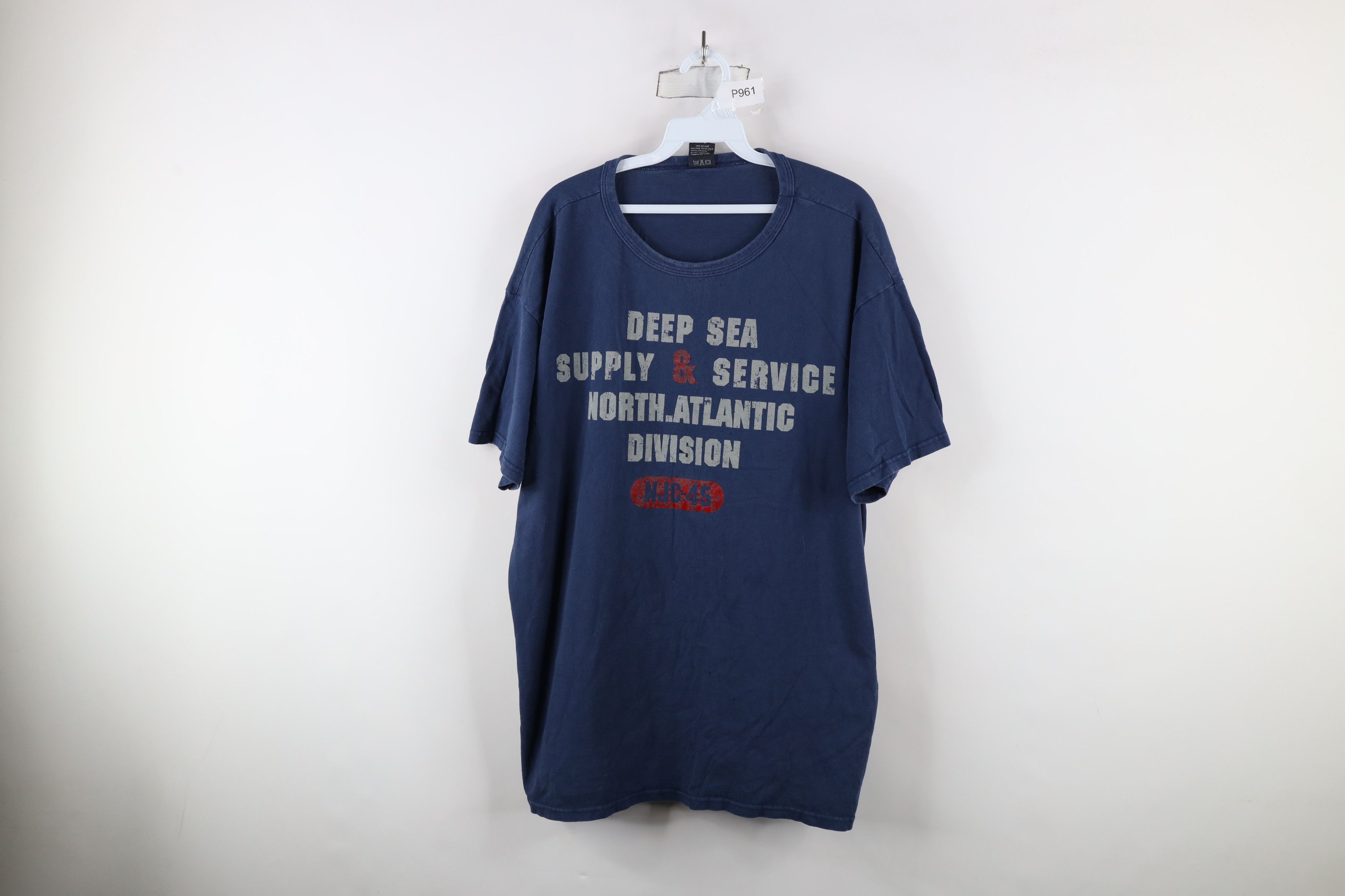 Nautica × Vintage Vintage 90s Nautica Out Deep Sea Supply Diving T-Shirt Blue Size US XXL / EU 58 / 5 - 1 Thumbnail