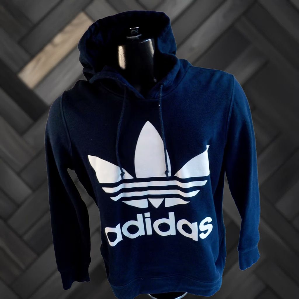 Adidas ADIDAS Large Logo Front Pullover Hoodie Cotton Blue ADIDAS Logo Front Pocket Hoodie Men Small/Med Blue Mens Size US M / EU 48-50 / 2 - 1 Thumbnail