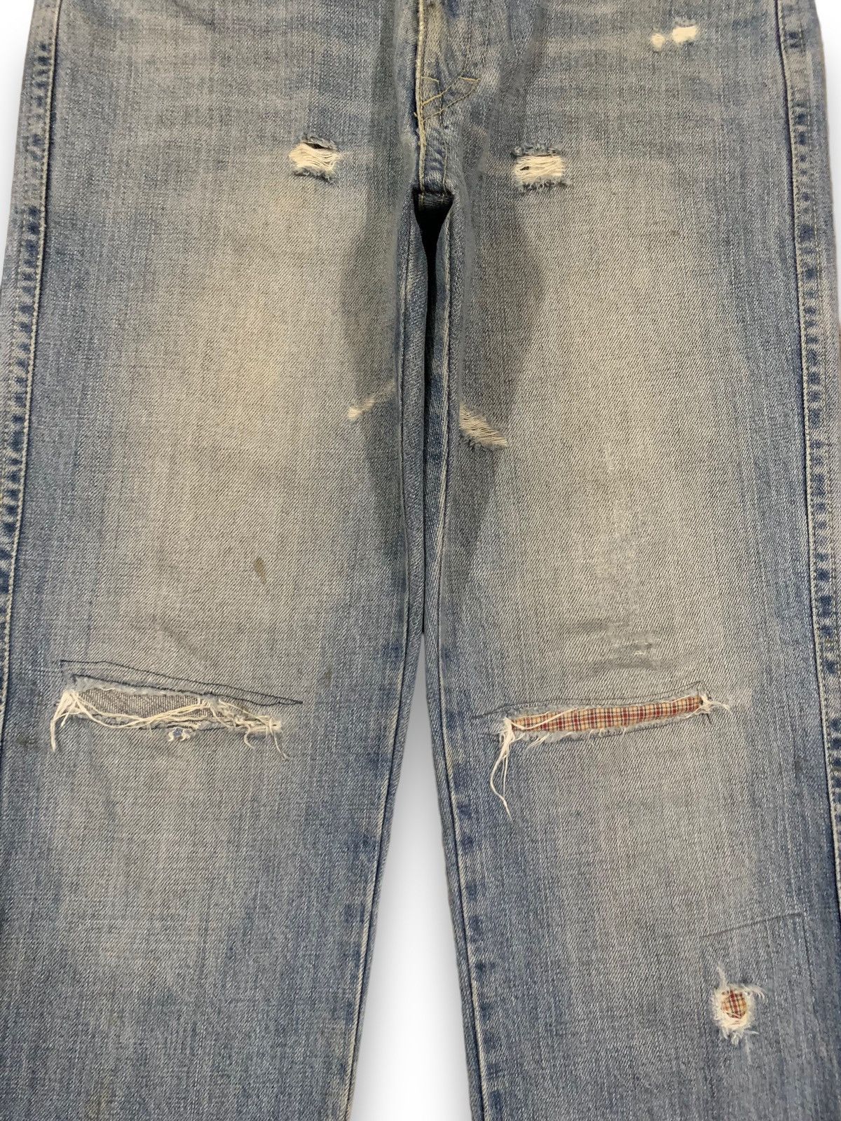 Beams Plus Vintage Japanese Brand Beams Patched Distressed Grunge Jeans Size US 29 - 7 Thumbnail