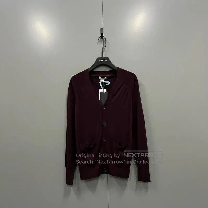 Burberry Burberry L Size Burgundy Wool Knit Sweater. Size L / US 10 / IT 46 - 1 Thumbnail