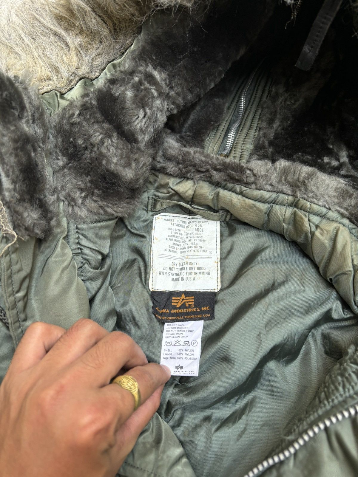 Alpha Industries Vintage N-2B ALPHA Fur Bomber Jacket Green Size US L / EU 52-54 / 3 - 9 Thumbnail