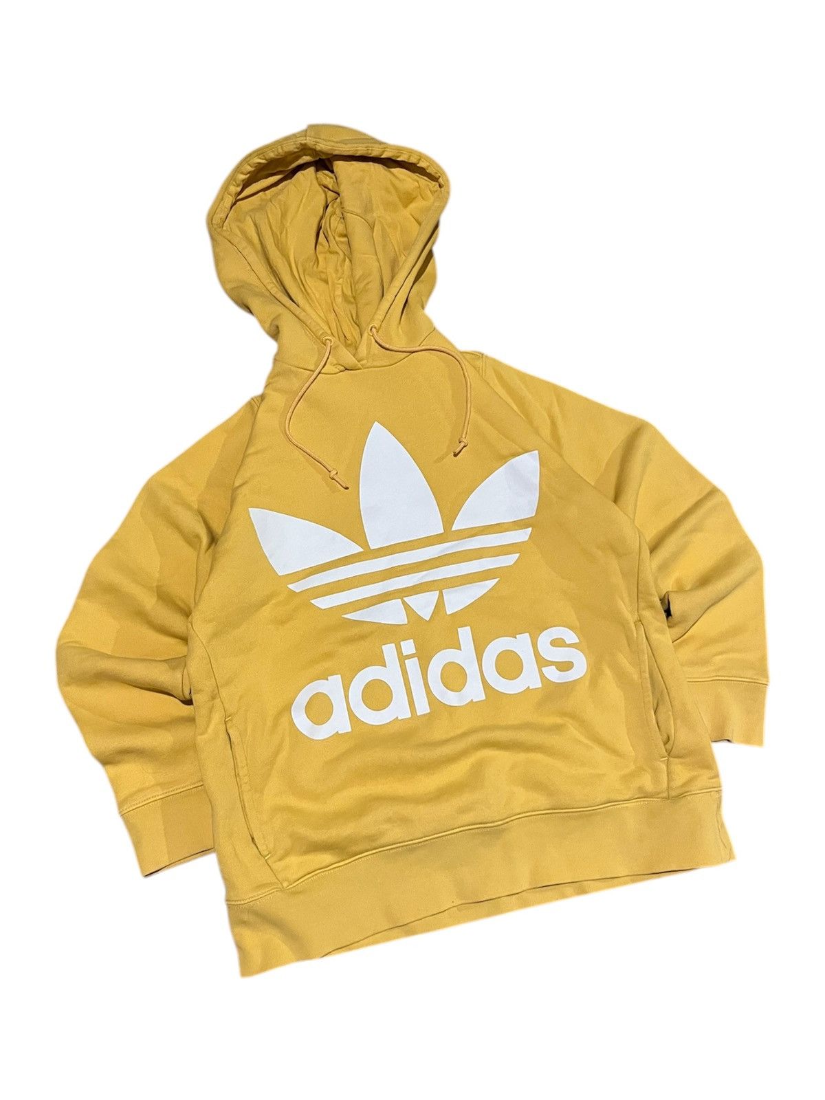 Adidas Adidas Originals Vintage yellow Hoodie y2k style central log Size US M / EU 48-50 / 2 - 3 Thumbnail