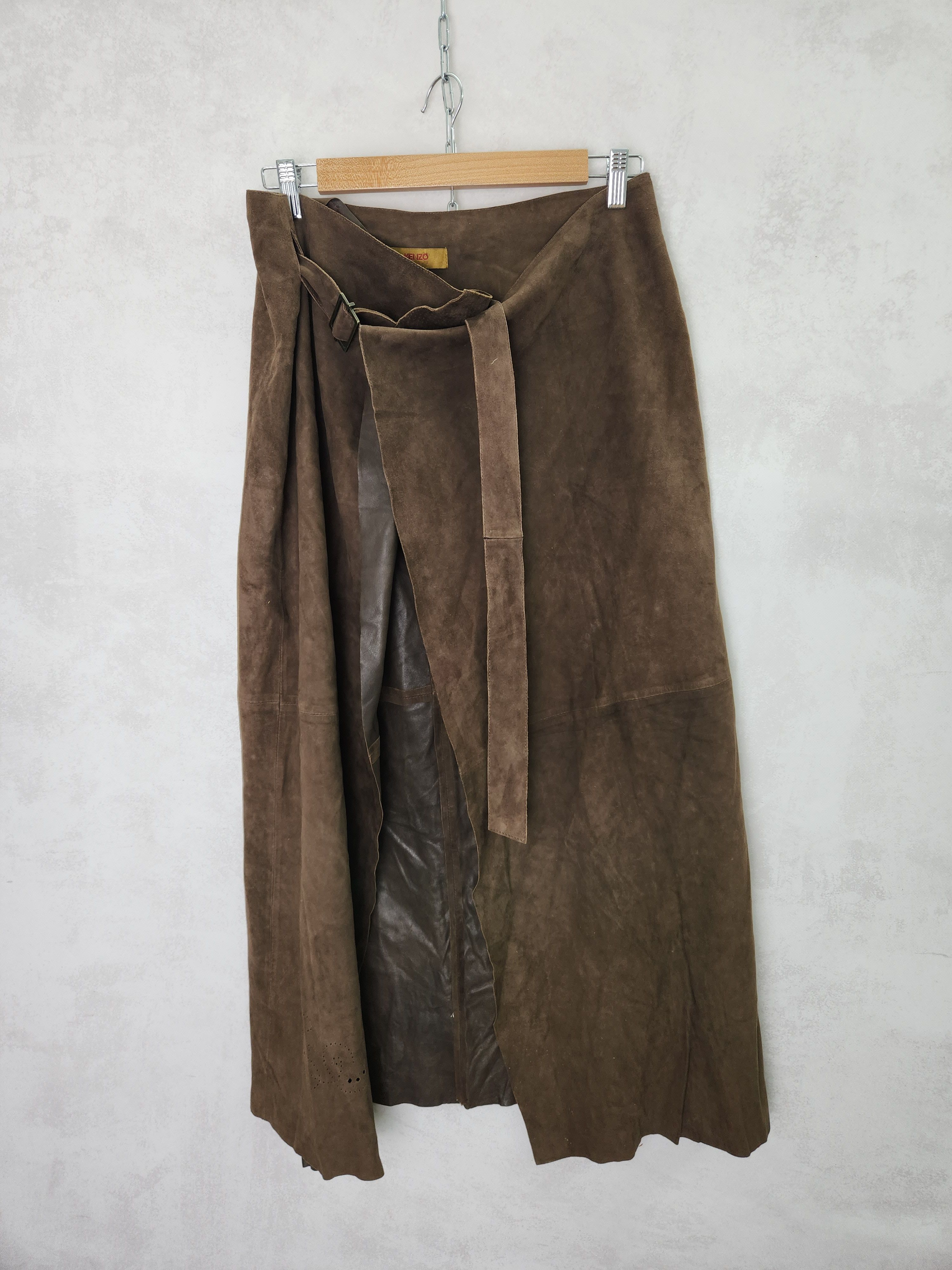 Kenzo Kenzo Jungle brown goat leather set skirt blazer vest Size M / US 6-8 / IT 42-44 - 15 Thumbnail