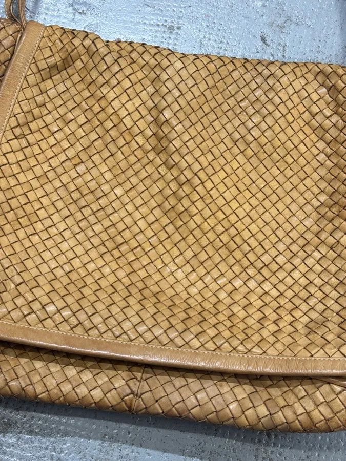 Designer × Giorgio Brato × Vintage 2000s Giorgio Brato Beige Woven Leather Shoulder Bag Size ONE SIZE - 9 Thumbnail
