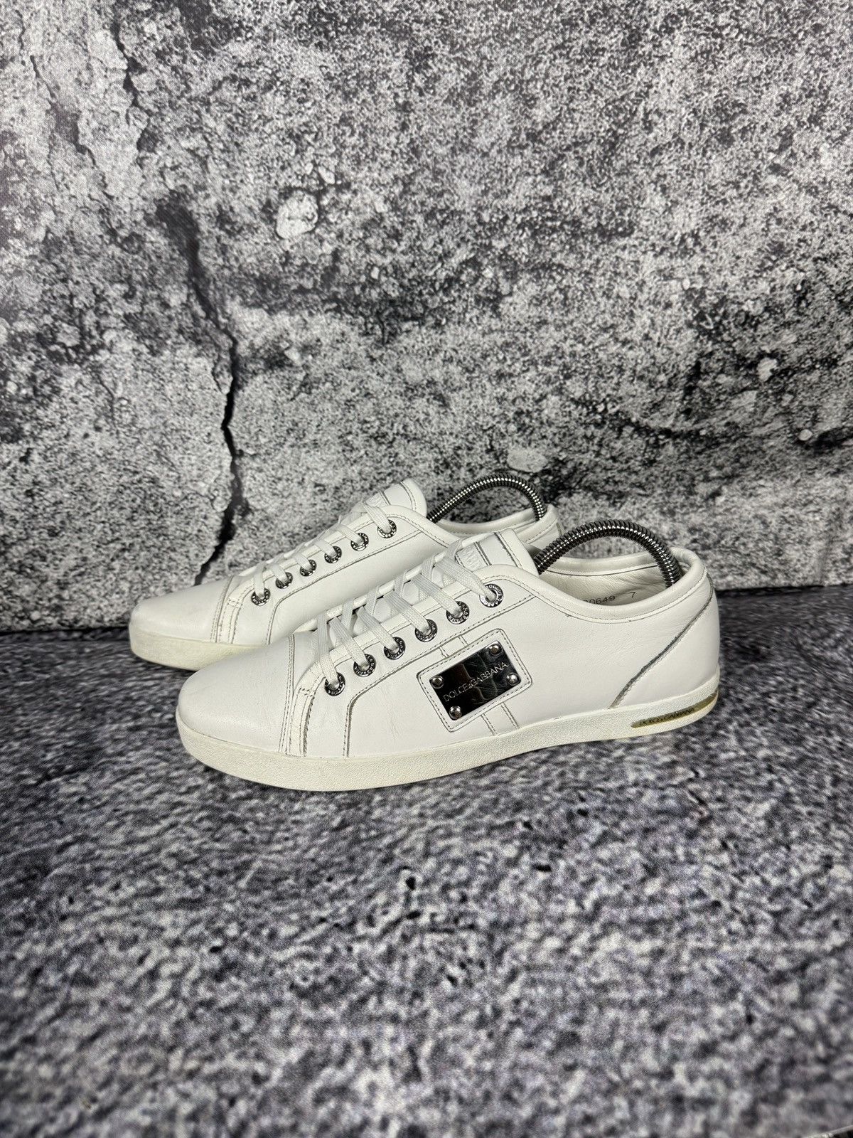 Dolce & Gabbana Men’s Dolce & Gabbana White Leather Trainers Sneakers Size 7 Size US 7 / EU 40 - 1 Thumbnail