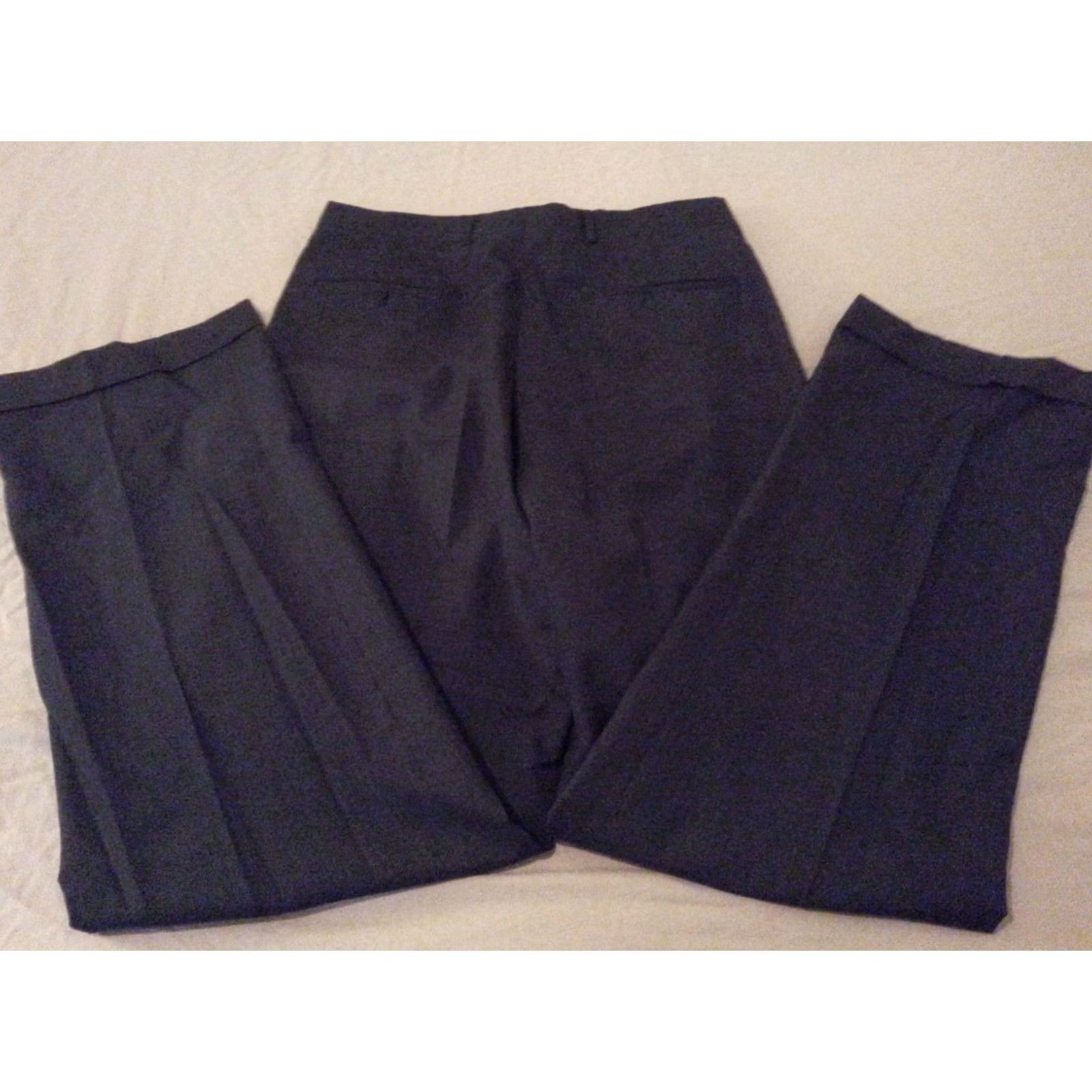 Hart Schaffner Marx Mens Hart Schaffner Marx Suit Grey Gray 40L Jacket Pants 30x33 Wool Size 40R - 7 Thumbnail