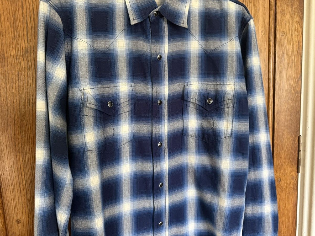 Saint Laurent Paris FW16 Saint Laurent blue white shadow western flannel Hedi Size US S / EU 44-46 / 1 - 10 Thumbnail