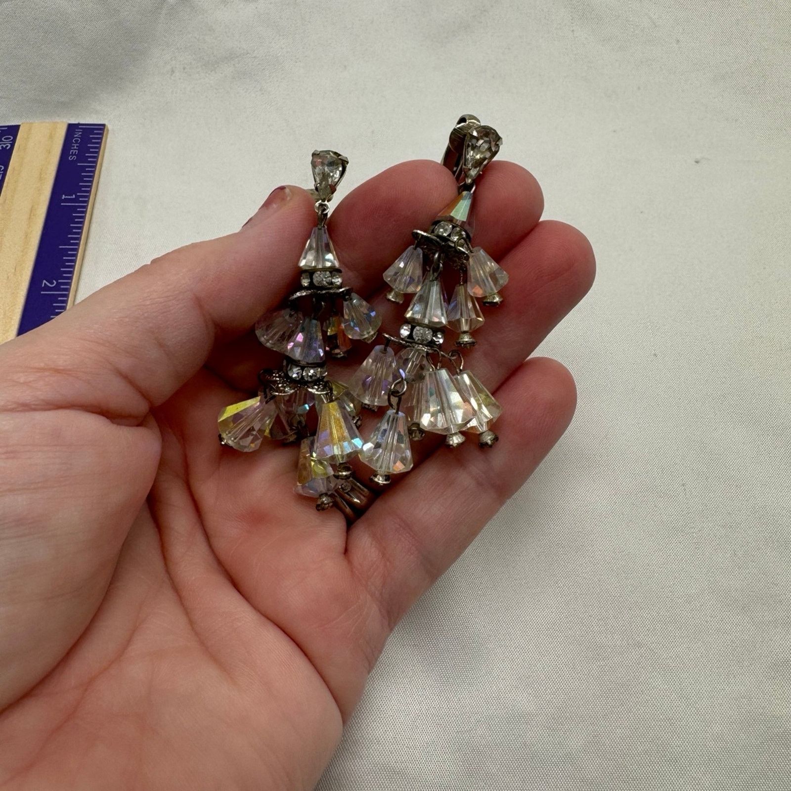 NBDN Nobrandedon VTG Aurora borealis crystal earrings Size ONE SIZE - 1 Thumbnail