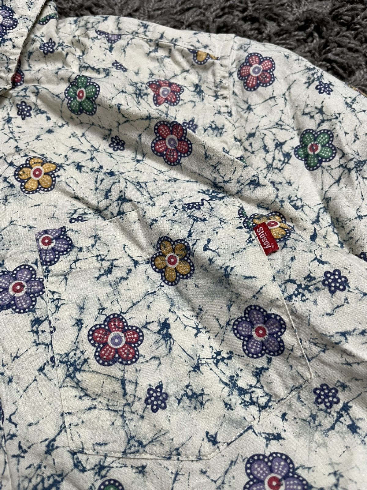 Stussy Stüssy Multi-Color Floral Print Short Sleeve Shirt Size US S / EU 44-46 / 1 - 3 Thumbnail