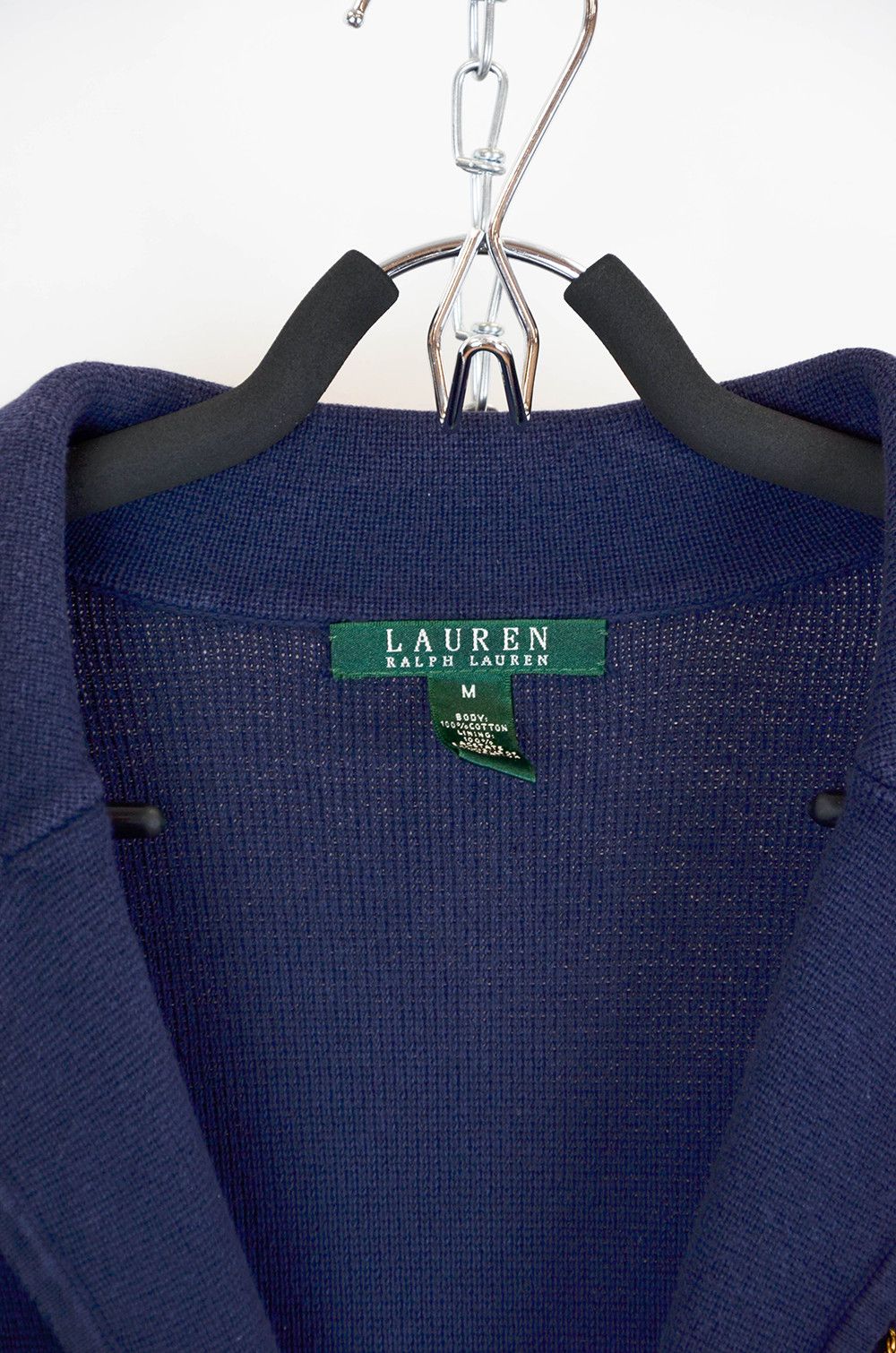 Lauren Ralph Lauren × Vintage Ralph Lauren Women’s Navy Blue Knit Blazer Embroidered - M Size M / US 6-8 / IT 42-44 - 6 Thumbnail