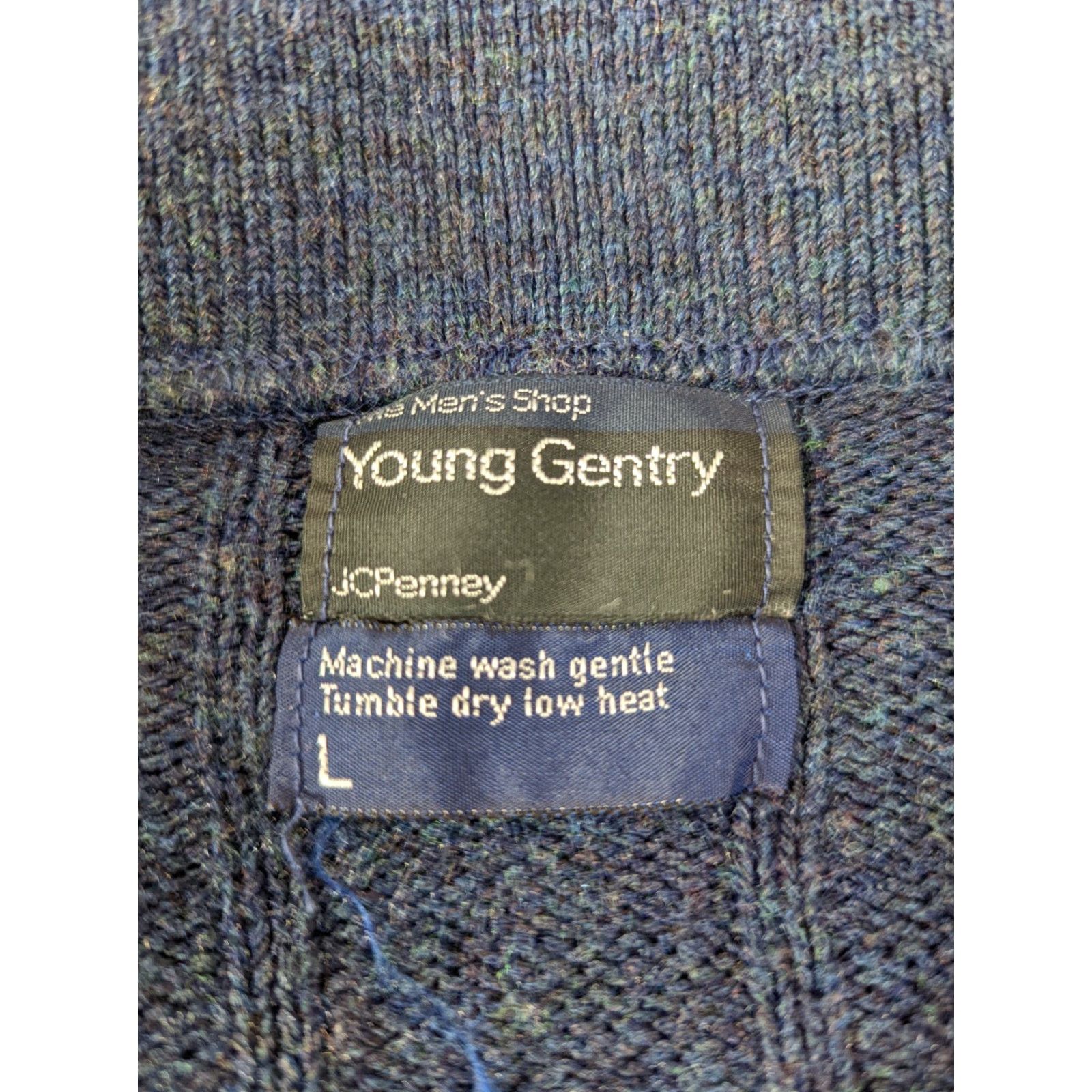 Vintage VINTAGE JC Penny The Mens Shop Blue Collared Wool Sweater Henley M Pullover Knit S4C Mens Size US M / EU 48-50 / 2 - 2 Thumbnail