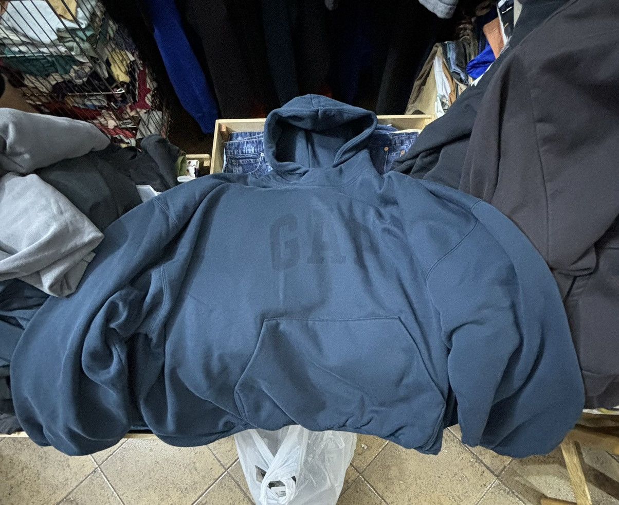 Balenciaga × Gap × Kanye West NOT LAA Yeezy Gap Balenciaga Dark Blue Dove Hoodie Size US XL / EU 56 / 4 - 2 Thumbnail