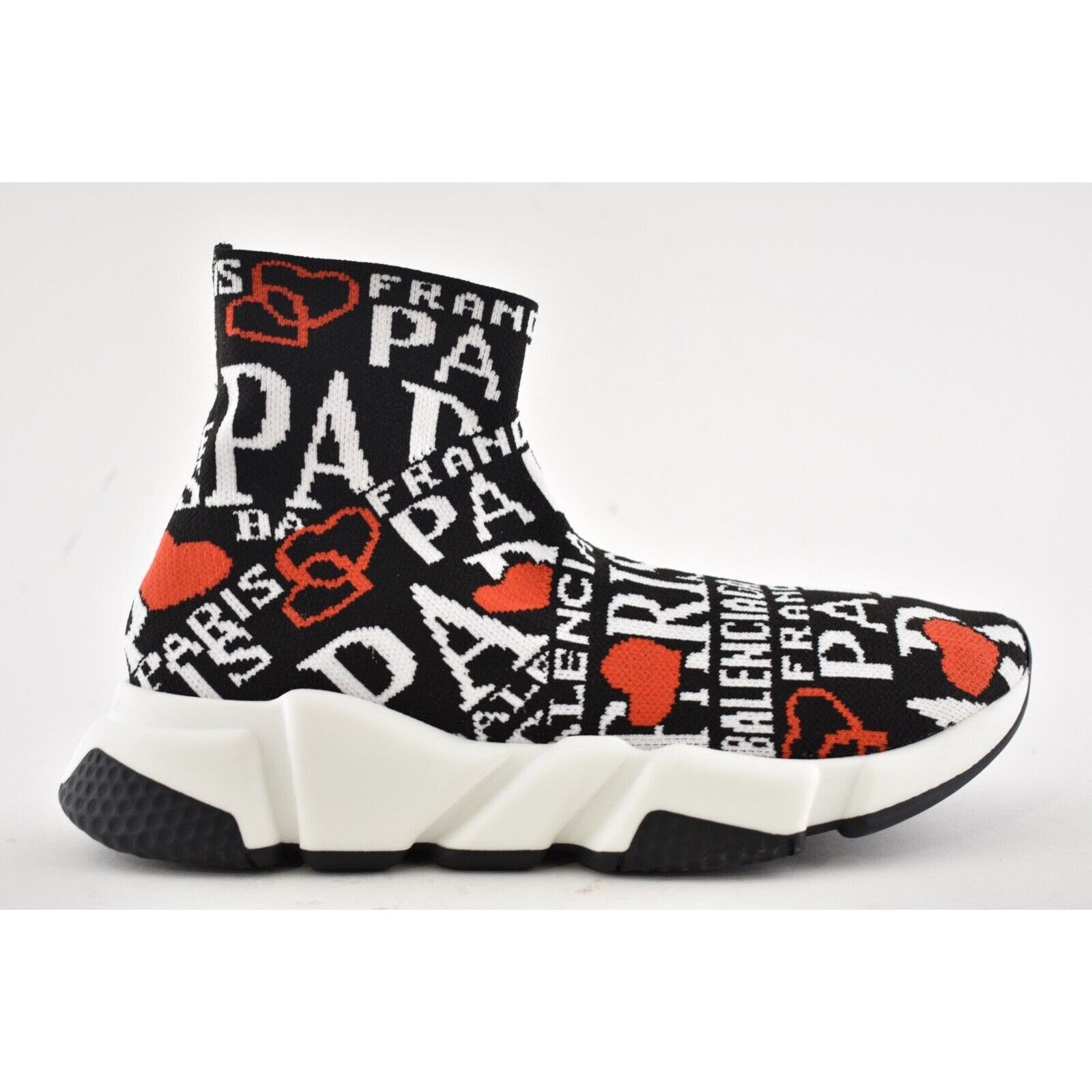 Balenciaga Balenciaga Women Sock White Black Red Paris Sneakers 42 Size US 12 / IT 42 - 3 Thumbnail