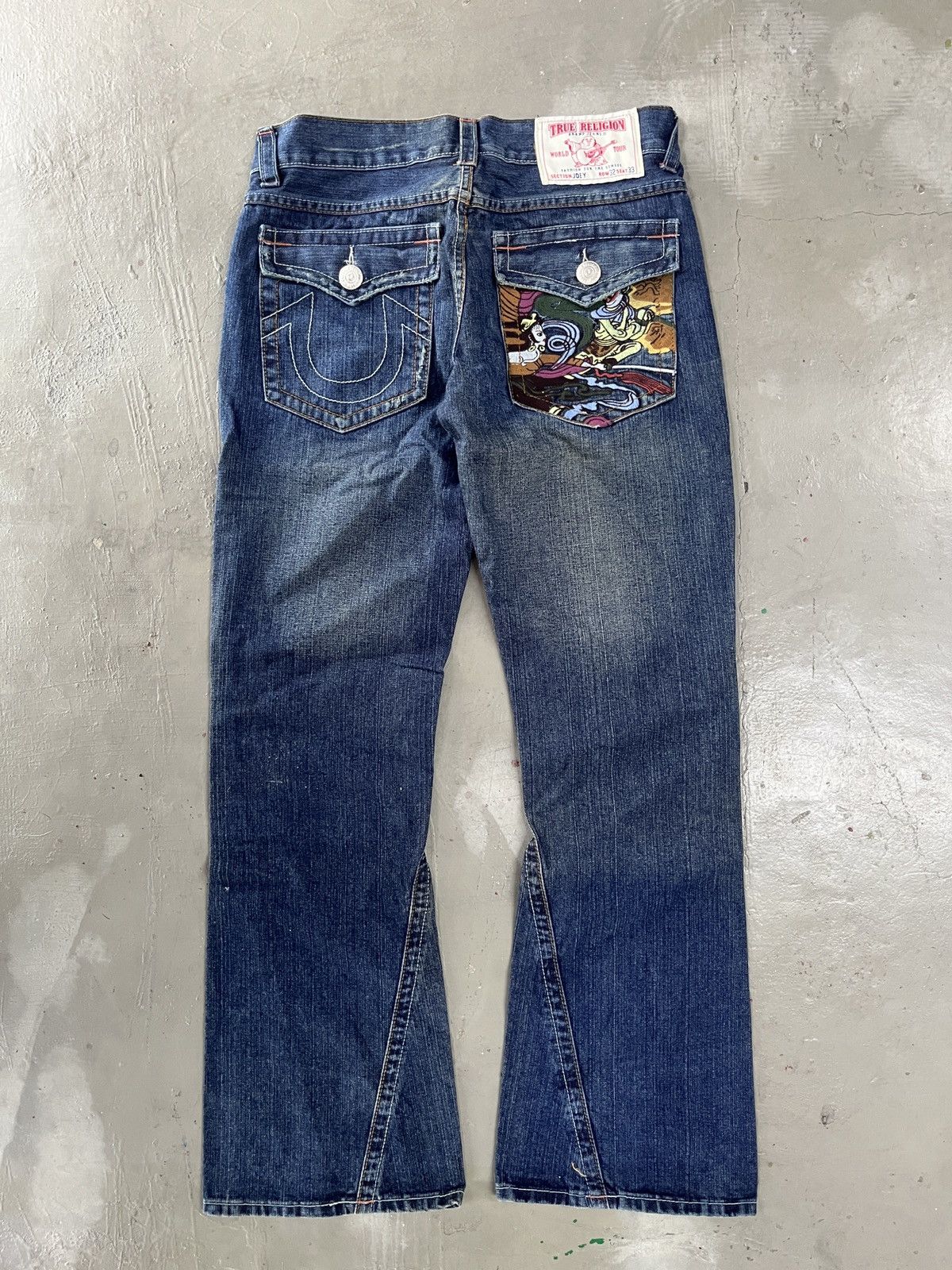 True Religion True Religion Joey Super Flare Embroidered Japanese Motive Size US 33 - 1 Thumbnail
