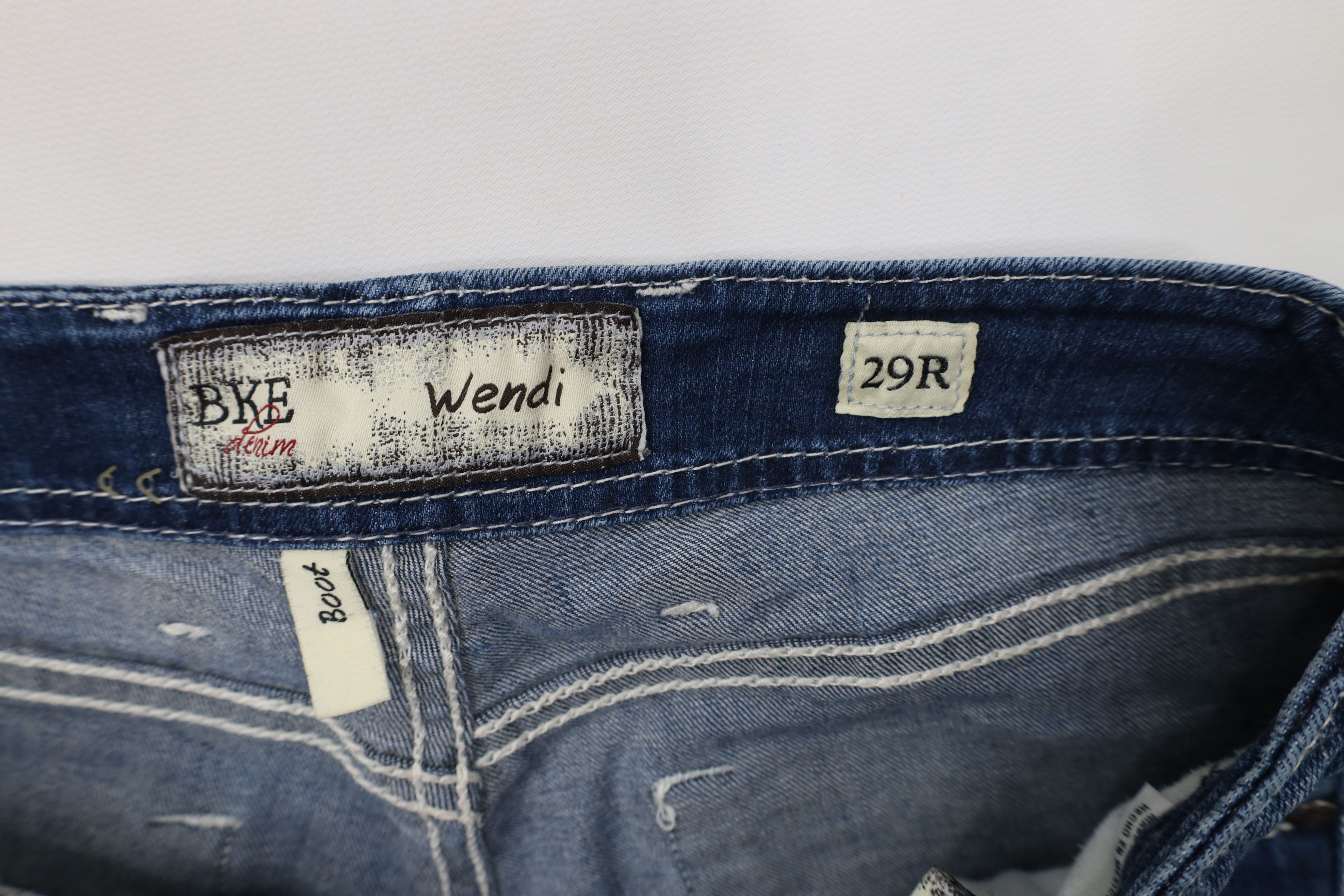 Vintage Buckle BKE Thick Stitch Wendi Flared Bootcut Jeans Blue Size 29" - 8 Thumbnail
