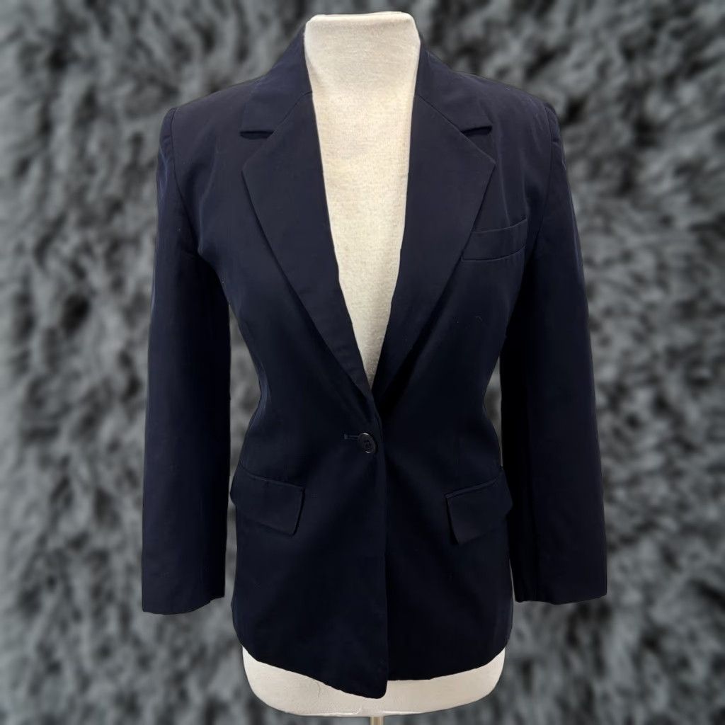 Talbots VINTAGE Talbots Blazer 100% Wool Sz 6P Petite Navy Blue Jacket Women Business Power Boss Classic Preppy Size M / US 6-8 / IT 42-44 - 1 Thumbnail