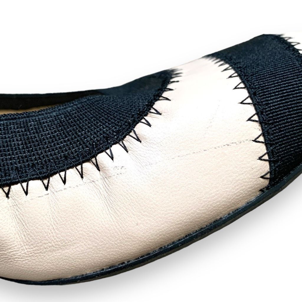 Stuart Weitzman Stuart Weizmann Ballet Flat Shoes Cream Black Leather Classi Size US 7 / IT 37 - 6 Thumbnail
