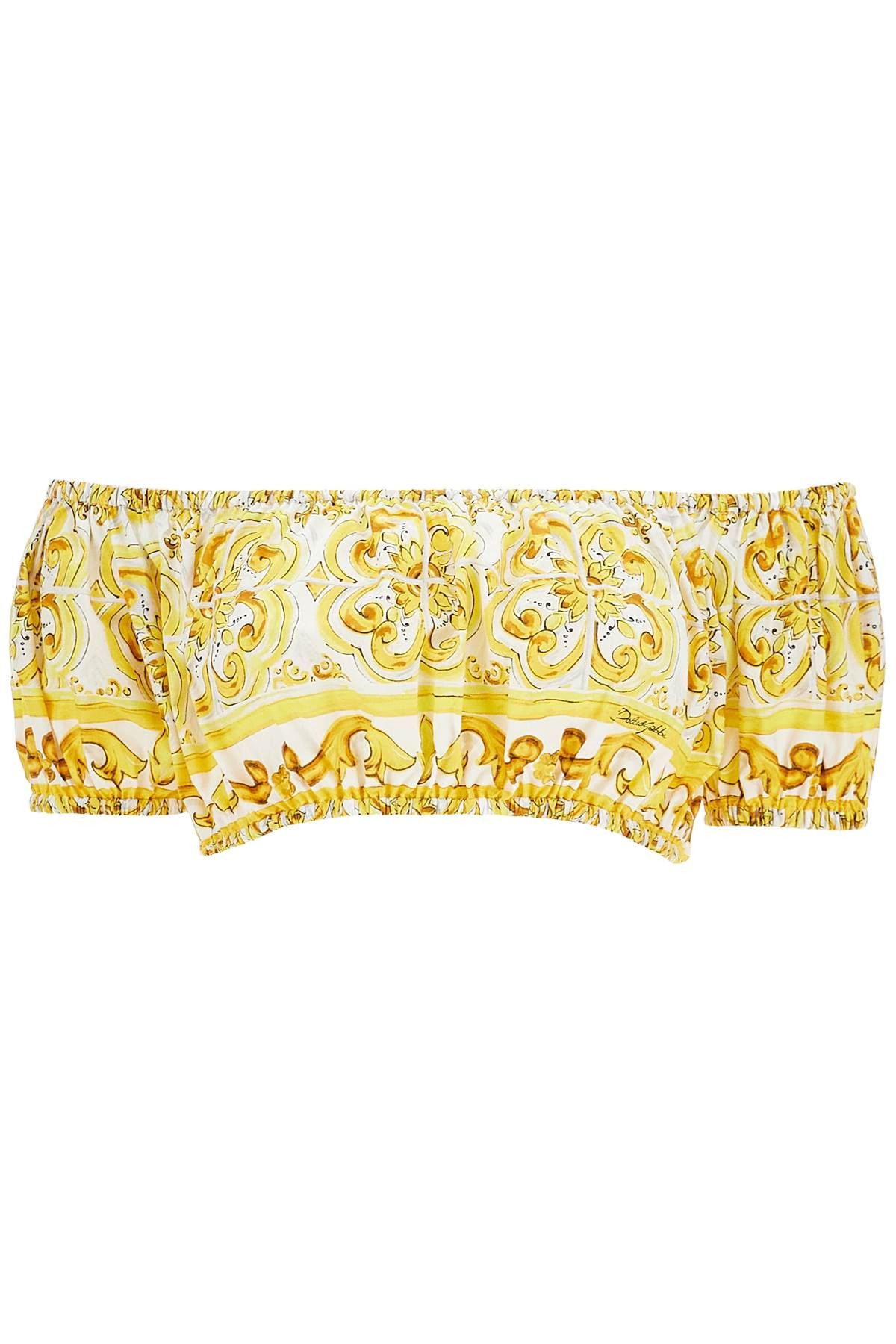 Dolce & Gabbana DOLCE & GABBANA Maiolica Print Poplin Crop Size S / US 4 / IT 40 - 1 Thumbnail