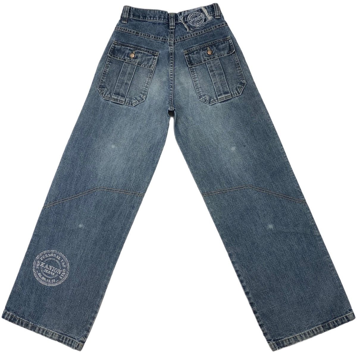 Vintage 🔥LASTDROP🔥 Y2K Double Knees Wide Skateboarding High Pants Size 24" / US 00 / IT 34 - 3 Thumbnail