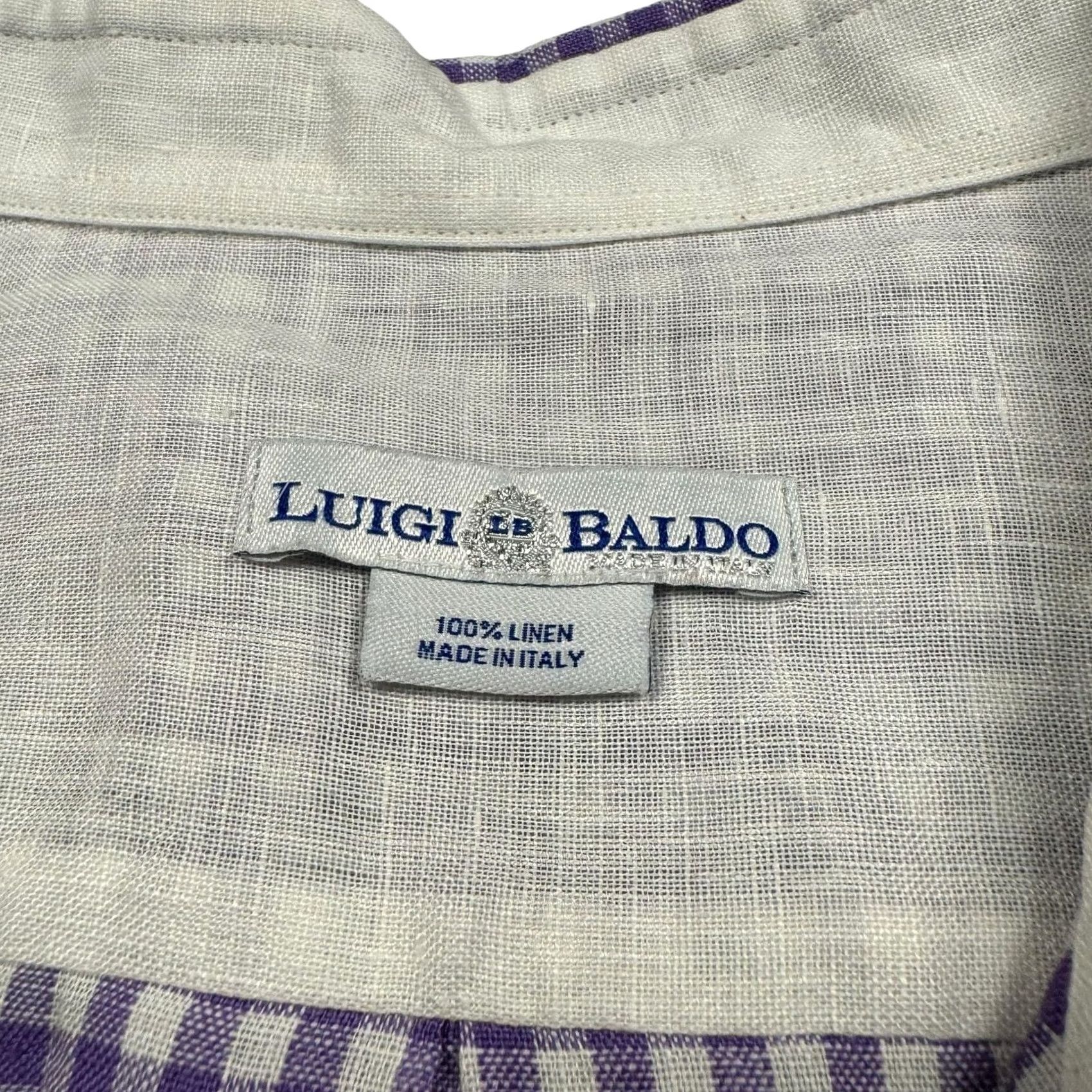 Aldo VINTAGE LuigI Baldo Linen Shirt Platinum Long Sleeve Plaid Purple XL Men XLT Size US XL / EU 56 / 4 - 5 Thumbnail